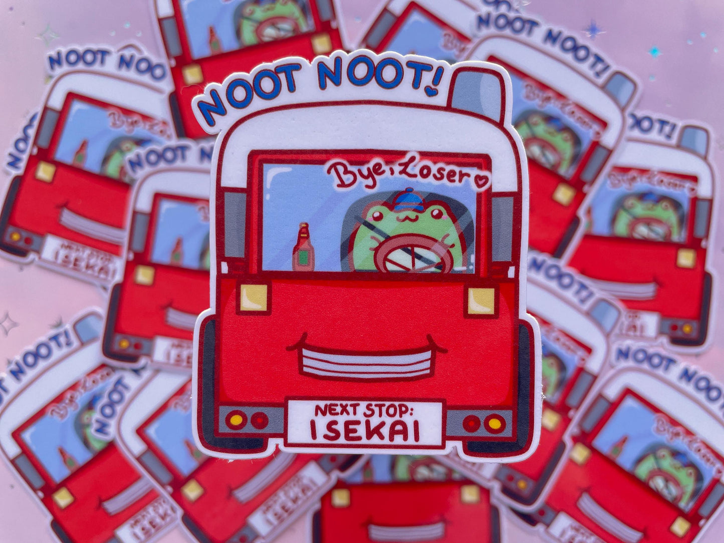 Isekai Truck kun Frog Meme Sticker