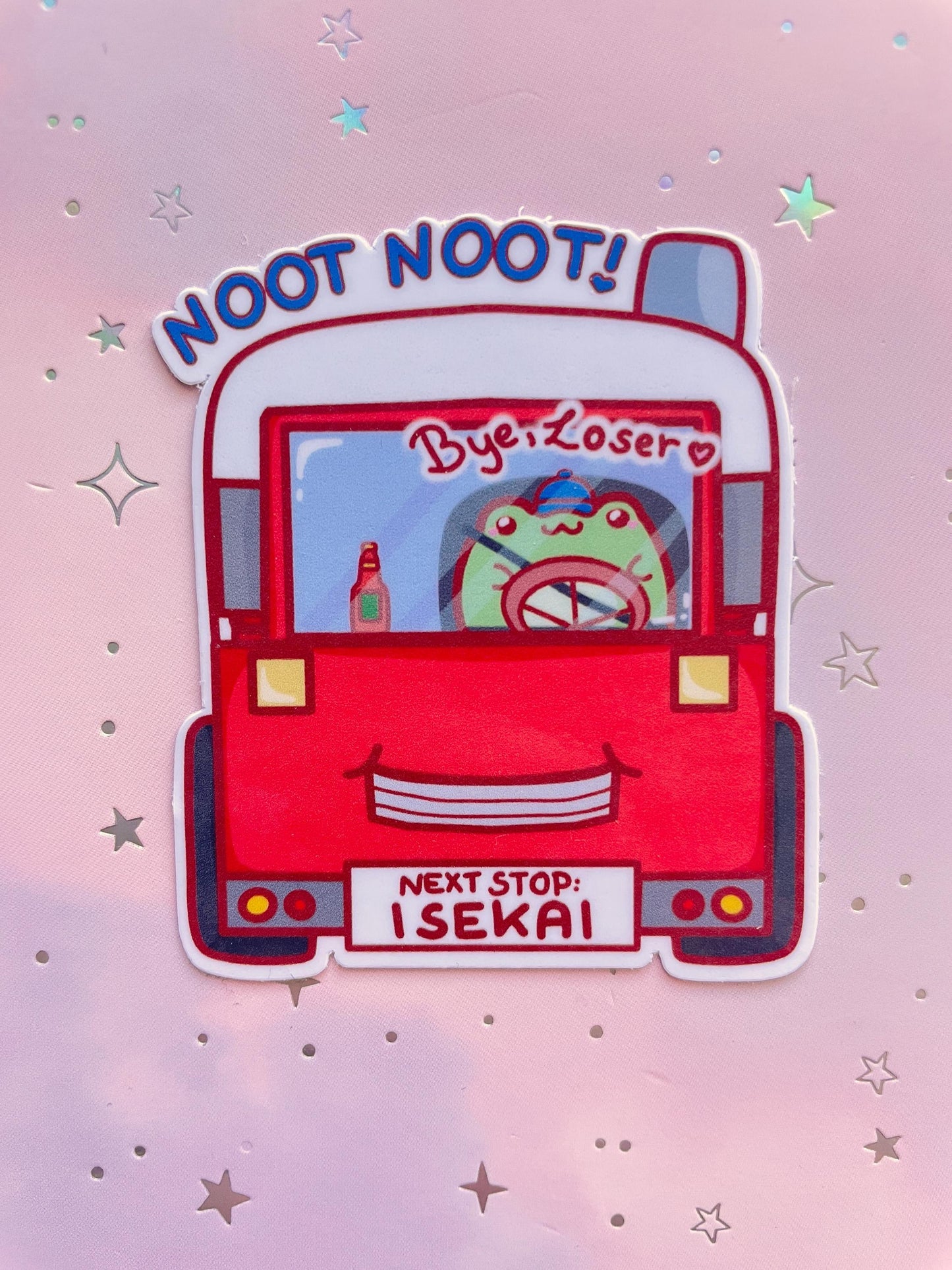 Isekai Truck kun Frog Meme Sticker