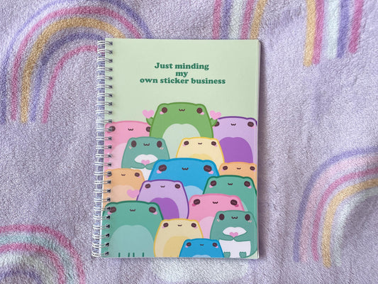 Frogcore Sticker Album | Just Minding My Own Sticker Business Reusable Stickerbook | DIN A5