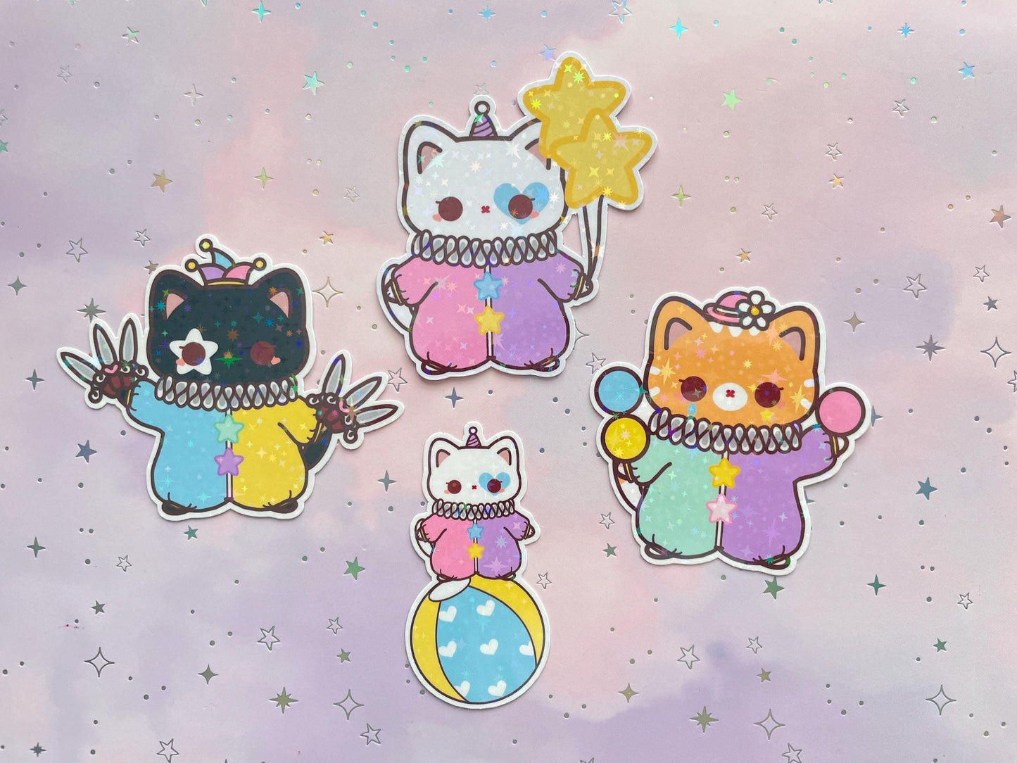 Cat Clown Sticker | Nero | Fabio | Milo