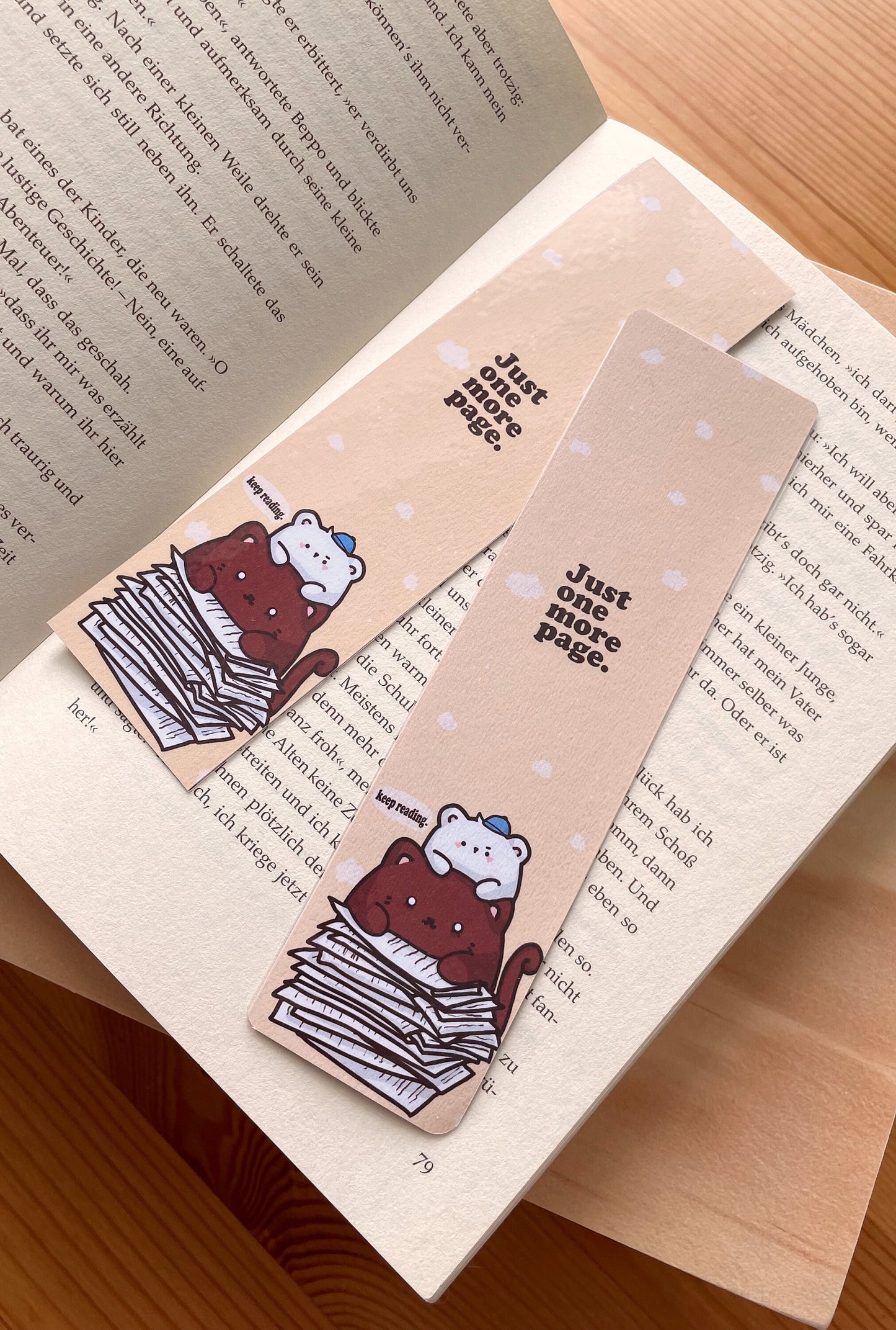 Cat and Bunny Magical Bookmark | double sided
