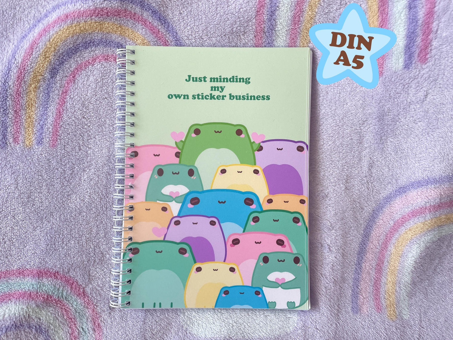 Frogcore Sticker Album | Just Minding My Own Sticker Business Reusable Stickerbook | DIN A5