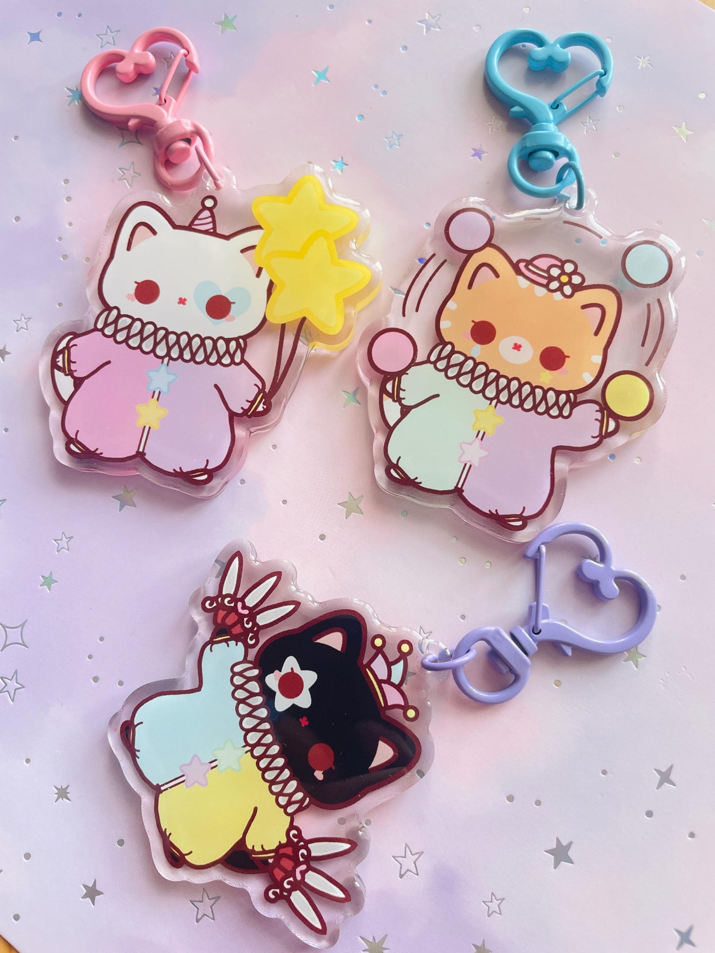 Cat Clown Keychain | Nero | Fabio | Milo