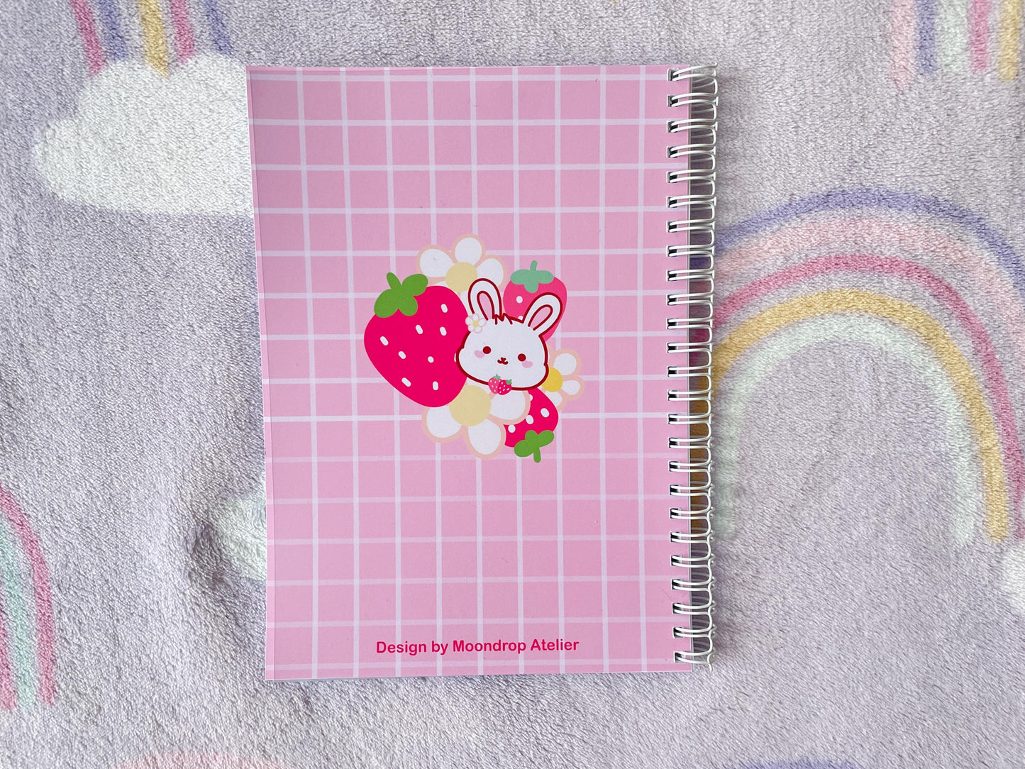 Strawberry Bunny Flower Sticker Album | Reusable Stickerbook | A5
