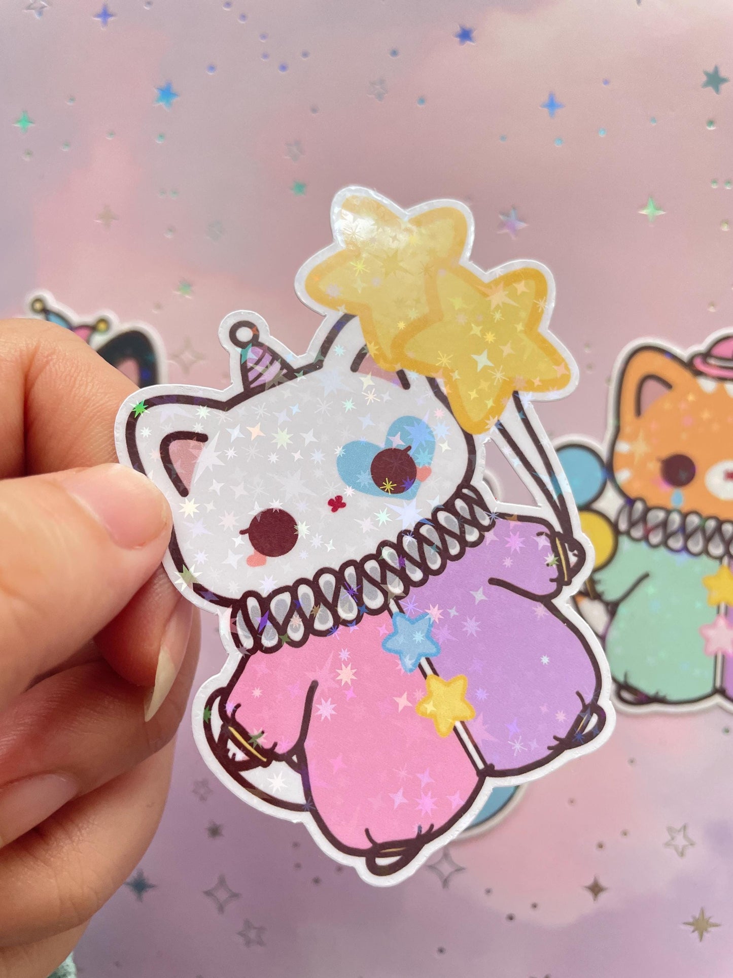 Cat Clown Sticker | Nero | Fabio | Milo