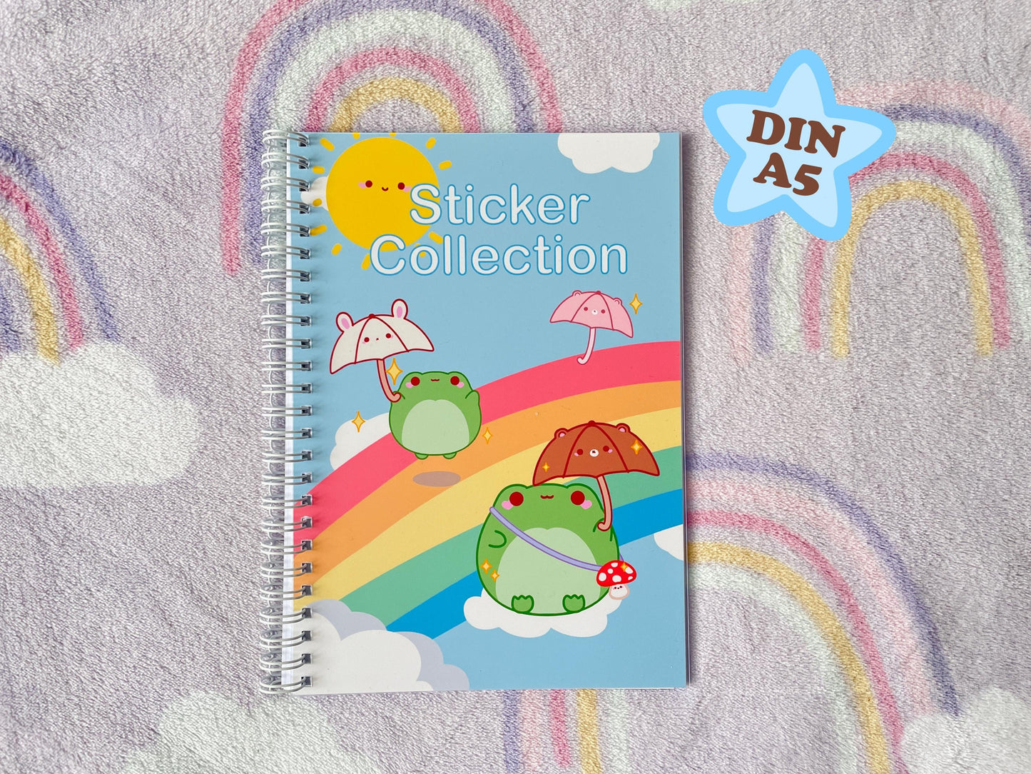 Rainbow Frog Sticker Album | Reusable Stickerbook | DIN A5