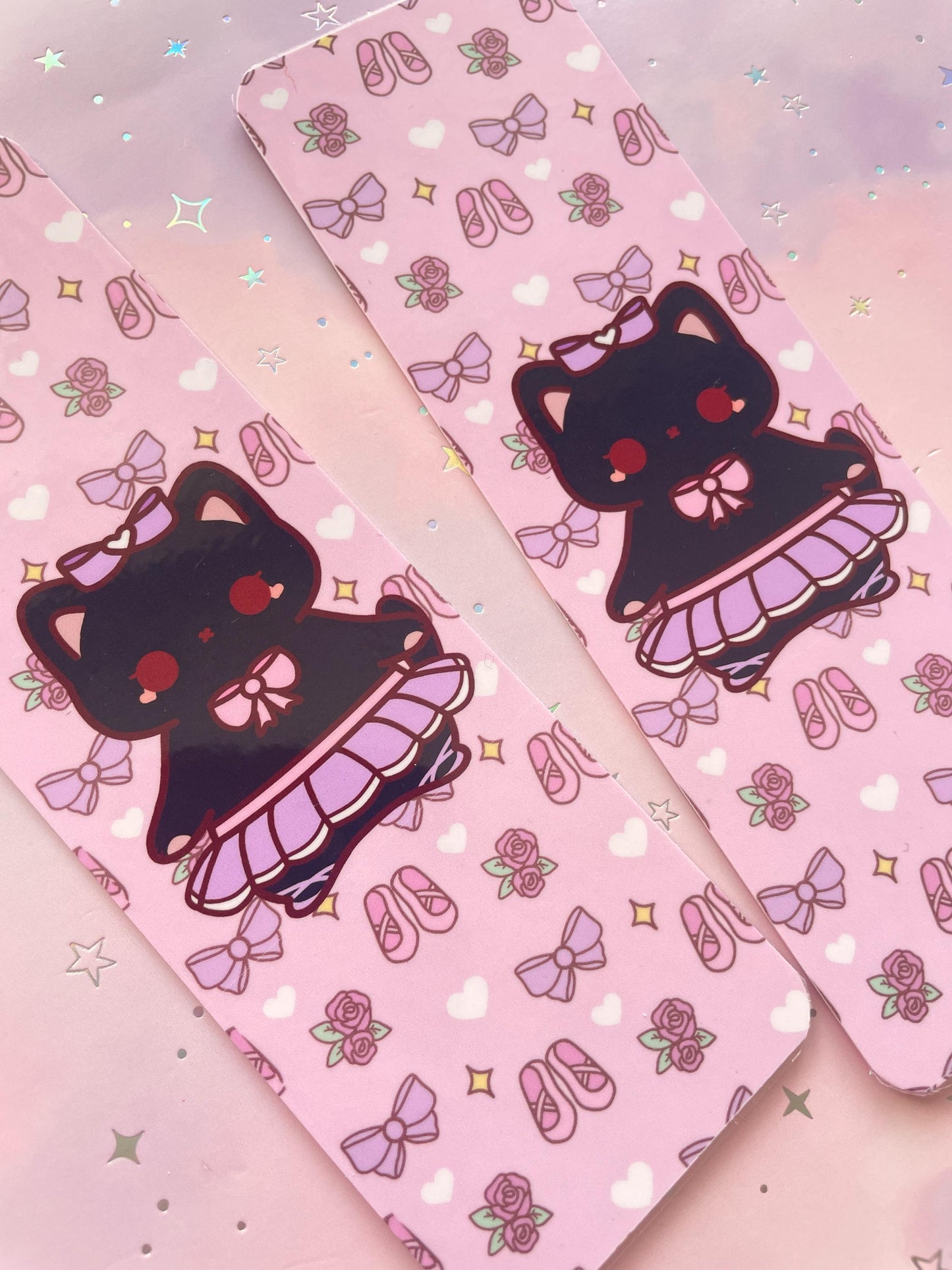 Ballerina Cat Bookmark | double sided