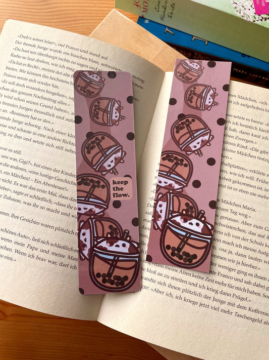 Bubble Tea Bookmark | Bubble Tea Cow Bookmark | double sided