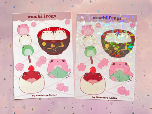 Mochi Dango Frog Stickersheet | Japanese Dessert Vinyl Stickers