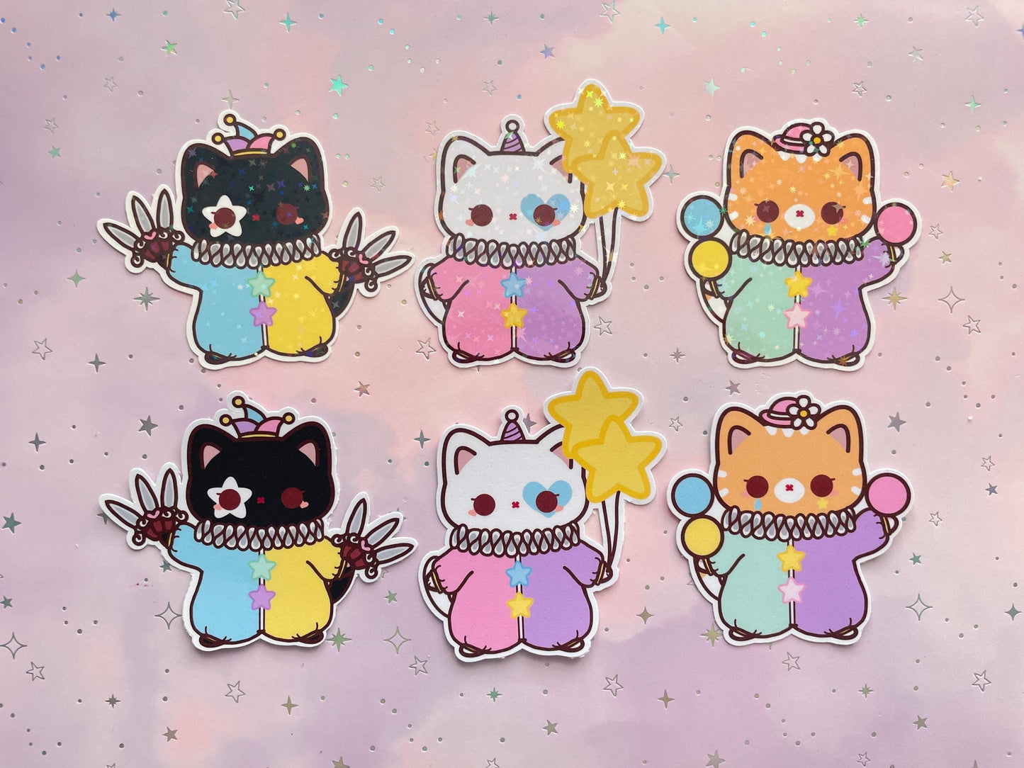 Cat Clown Sticker | Nero | Fabio | Milo
