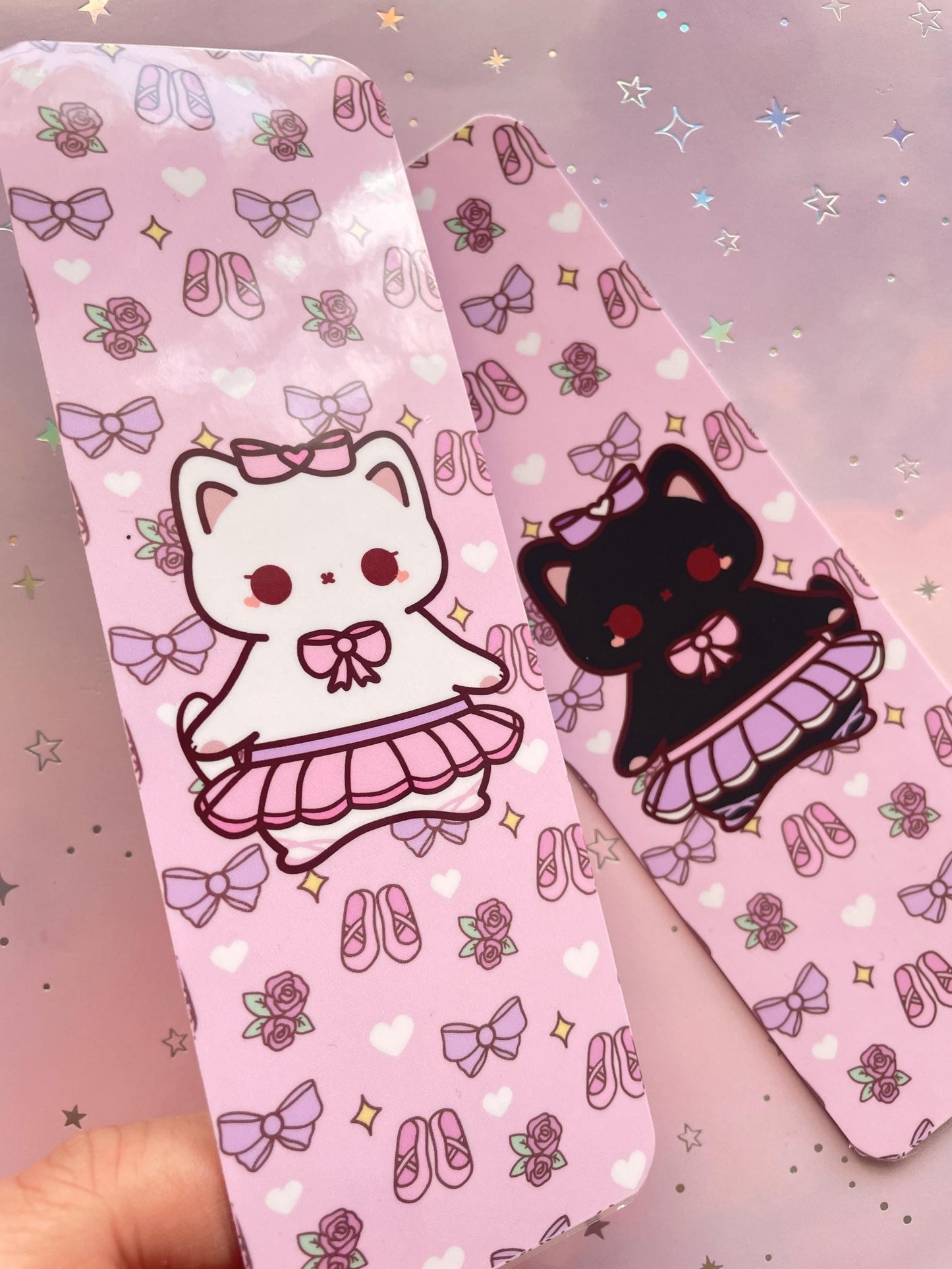 Ballerina Cat Bookmark | double sided