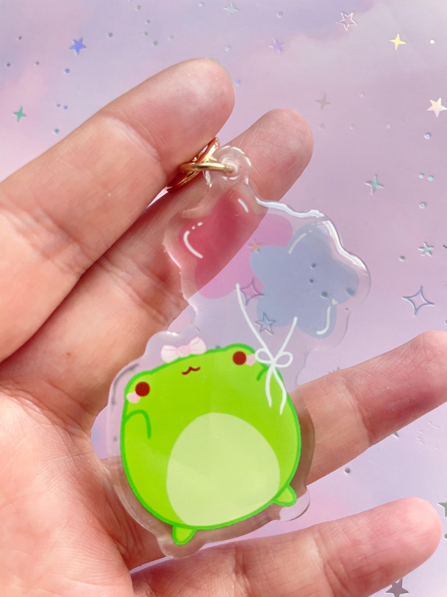 Frog Star Balloon Keychain | Semi transparent