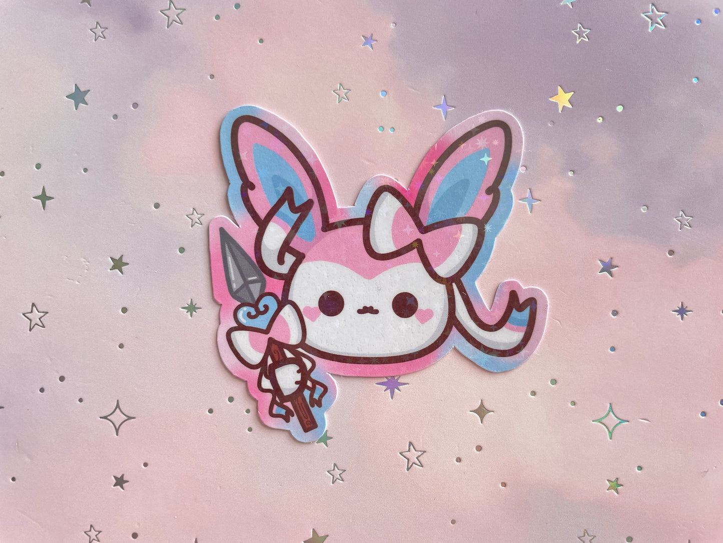 Eveelution Kawaii Sticker Holo | Elemental Foxes Holo sticker