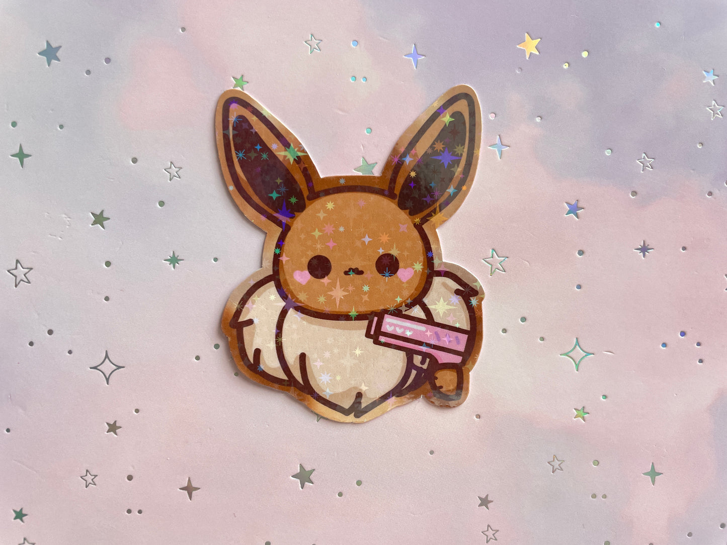 Eveelution Kawaii Sticker Holo | Elemental Foxes Holo sticker