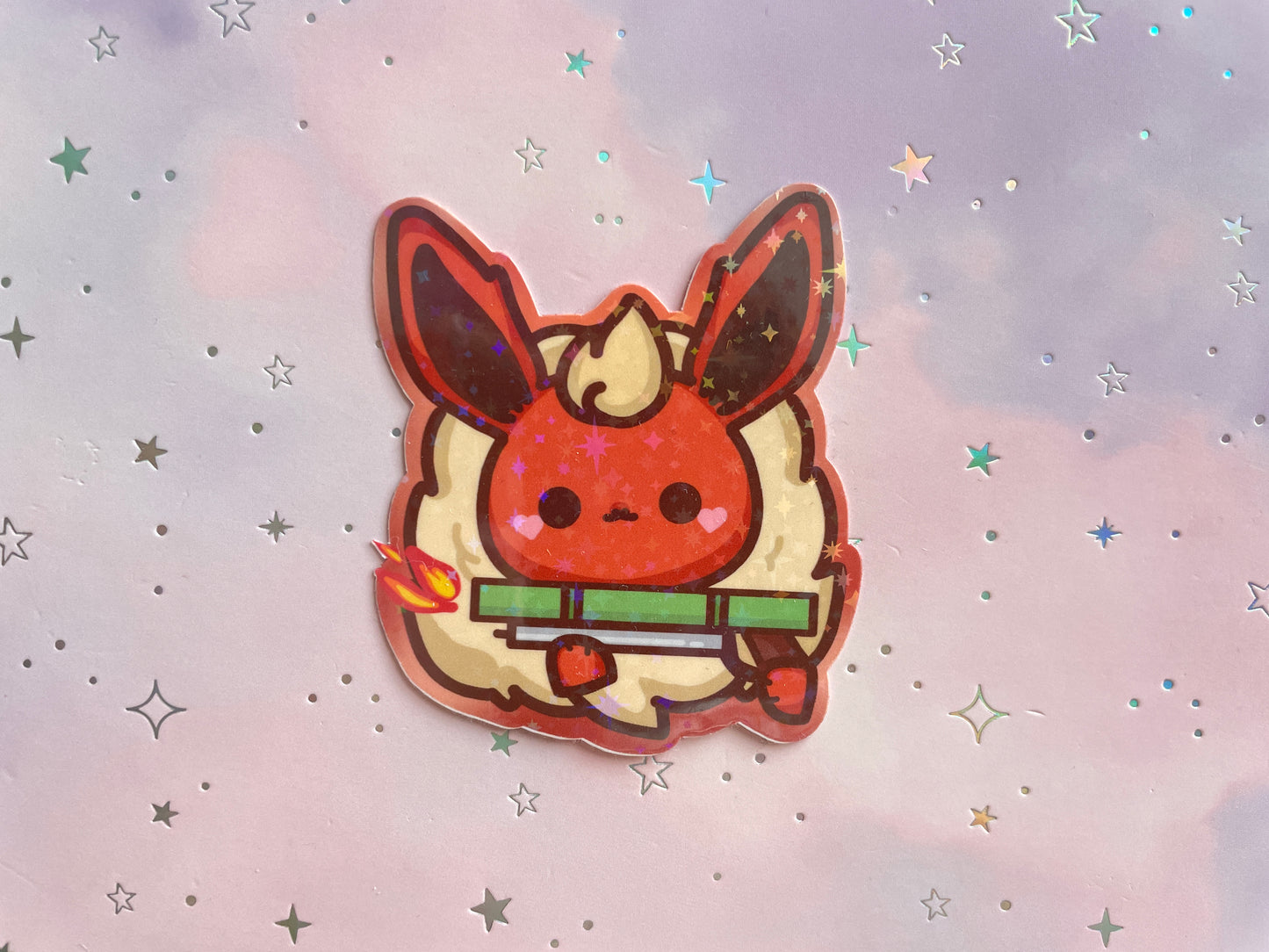 Eveelution Kawaii Sticker Holo | Elemental Foxes Holo sticker