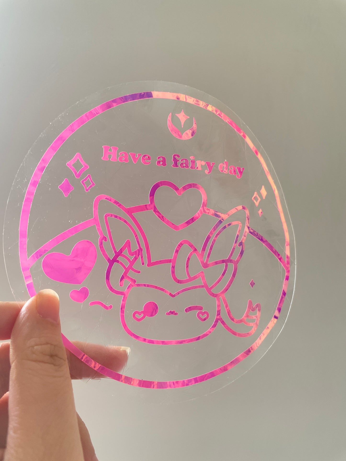 Sylveon suncatcher | Rainbow effect sticker | Have a Fairy Day Window Sticker