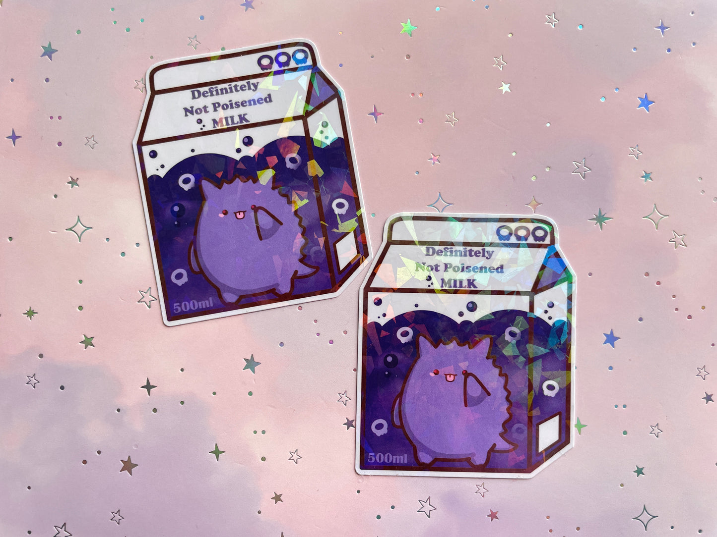 Purple Ghost Definitely Not Poisened Milk Sticker