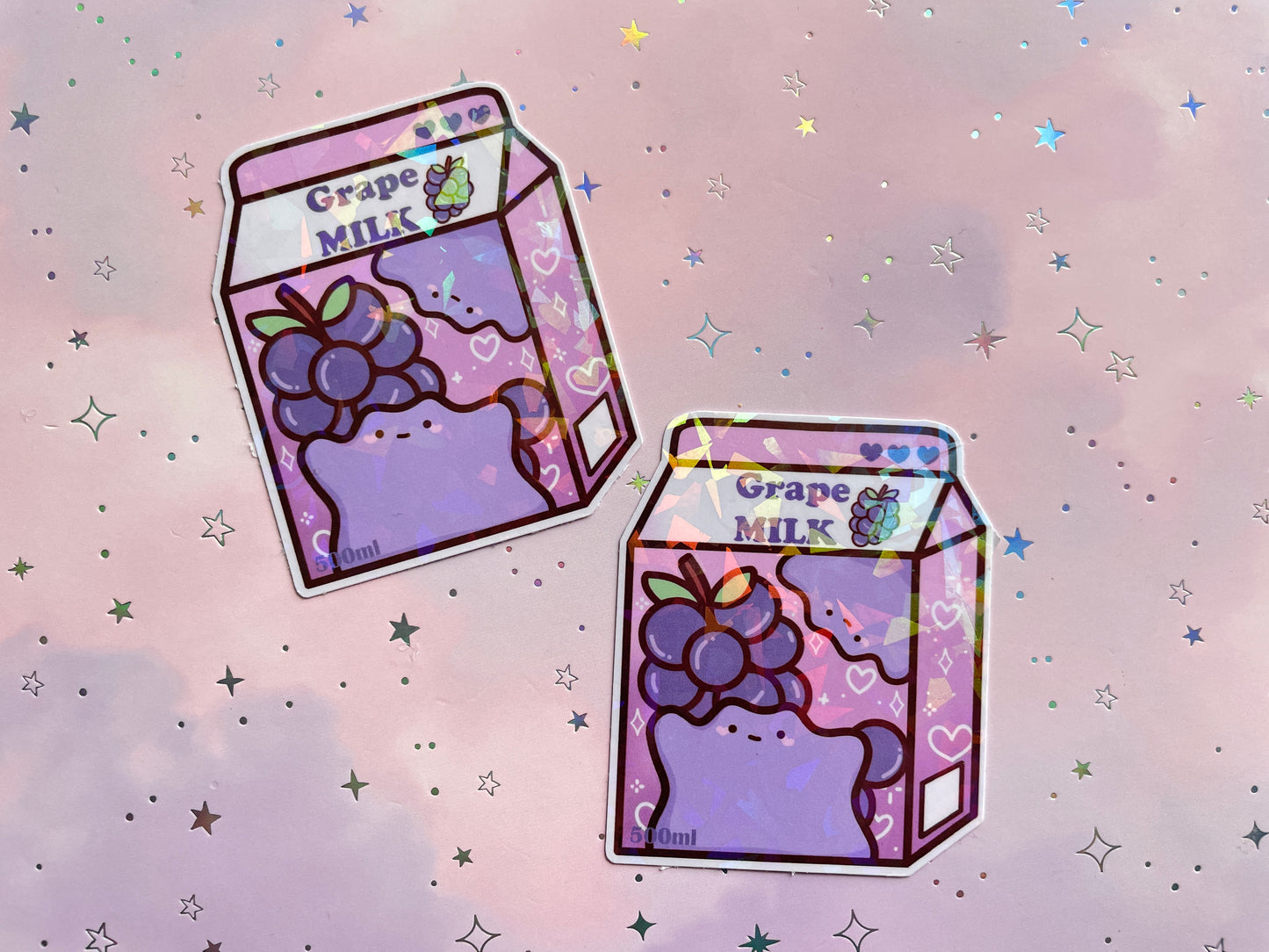 Purple Mimic Monster Grape Milk Sticker