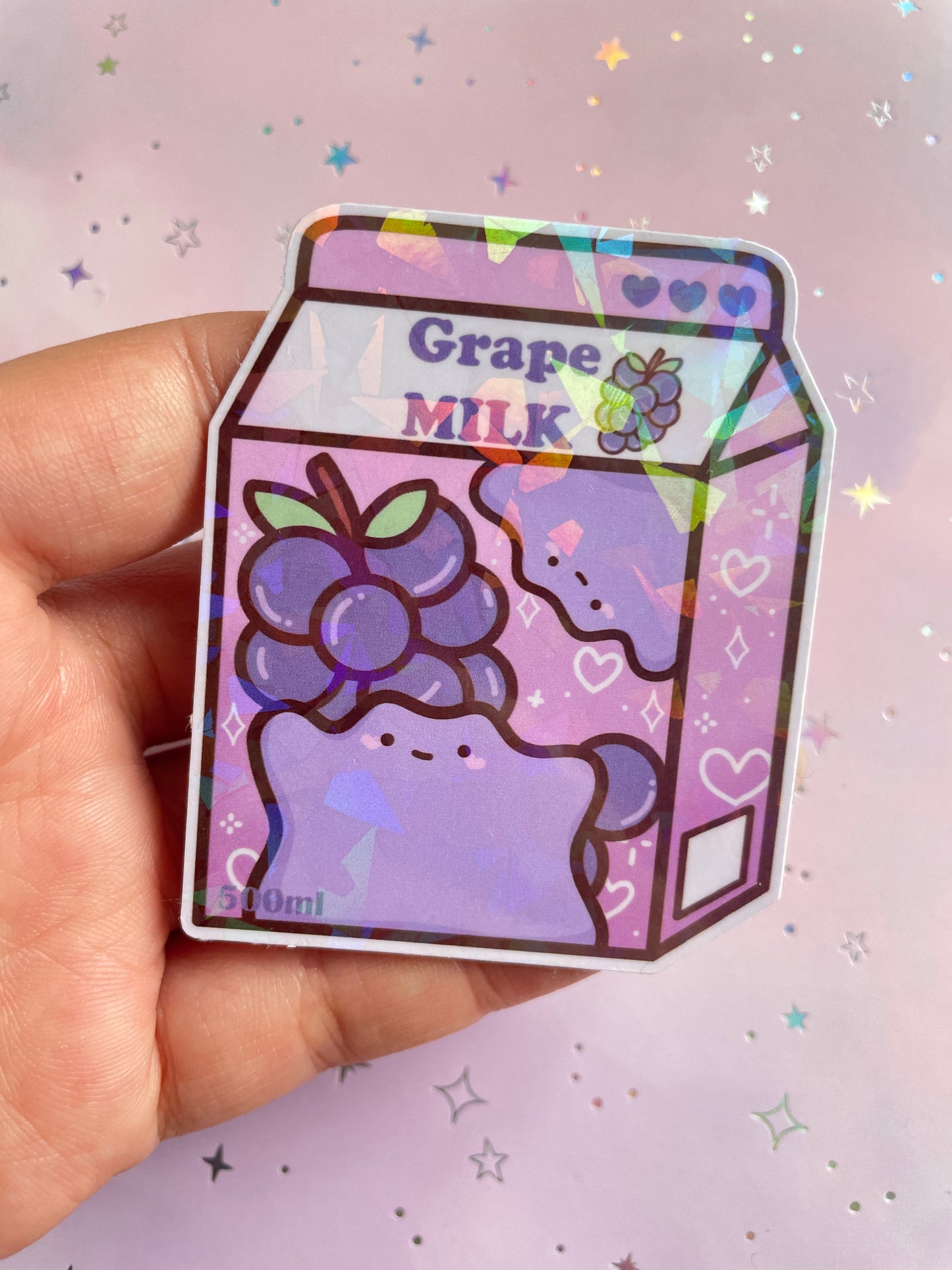 Purple Mimic Monster Grape Milk Sticker