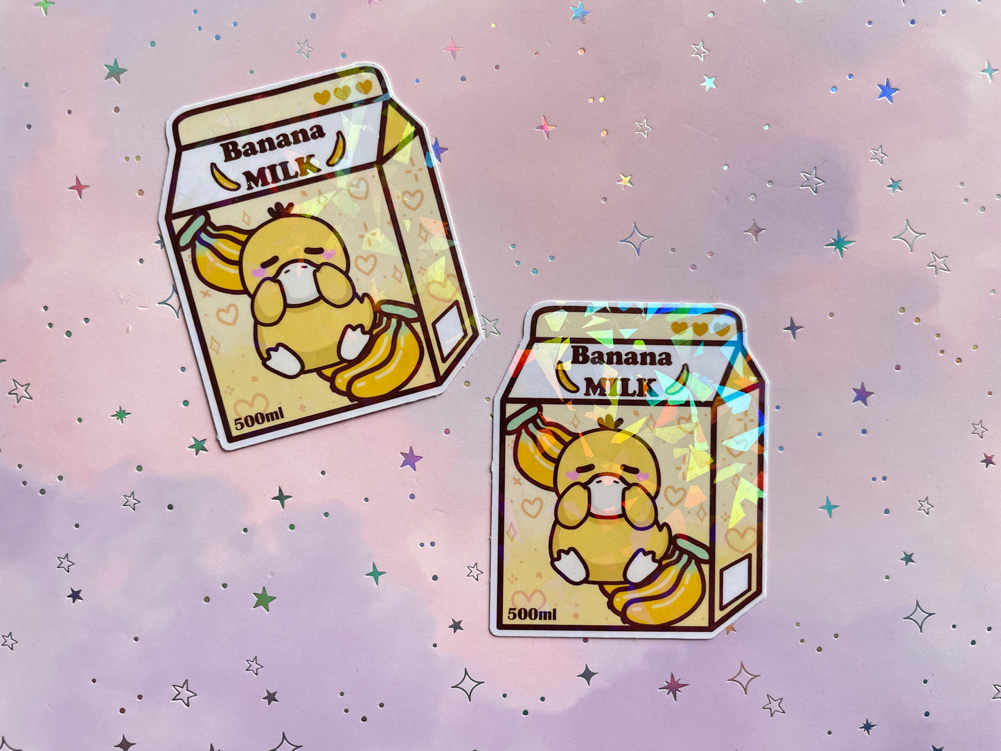 Confused Duck Banana Milk Sticker