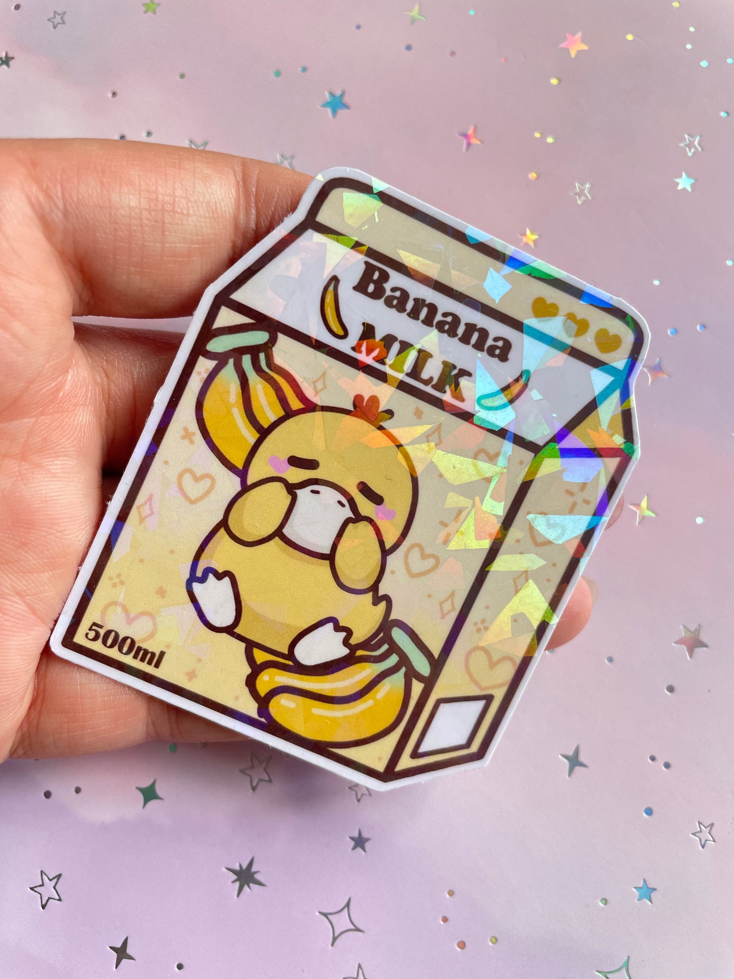 Confused Duck Banana Milk Sticker