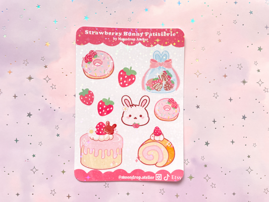 Strawberry Bunny Patisserie Stickersheet
