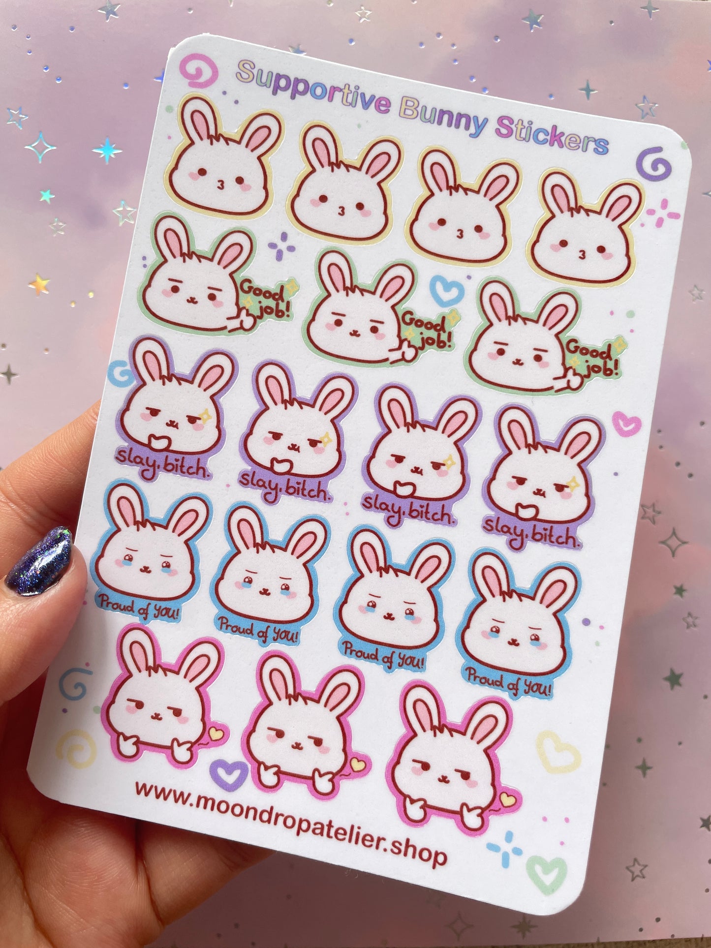 Supportive Bunny Stickersheet