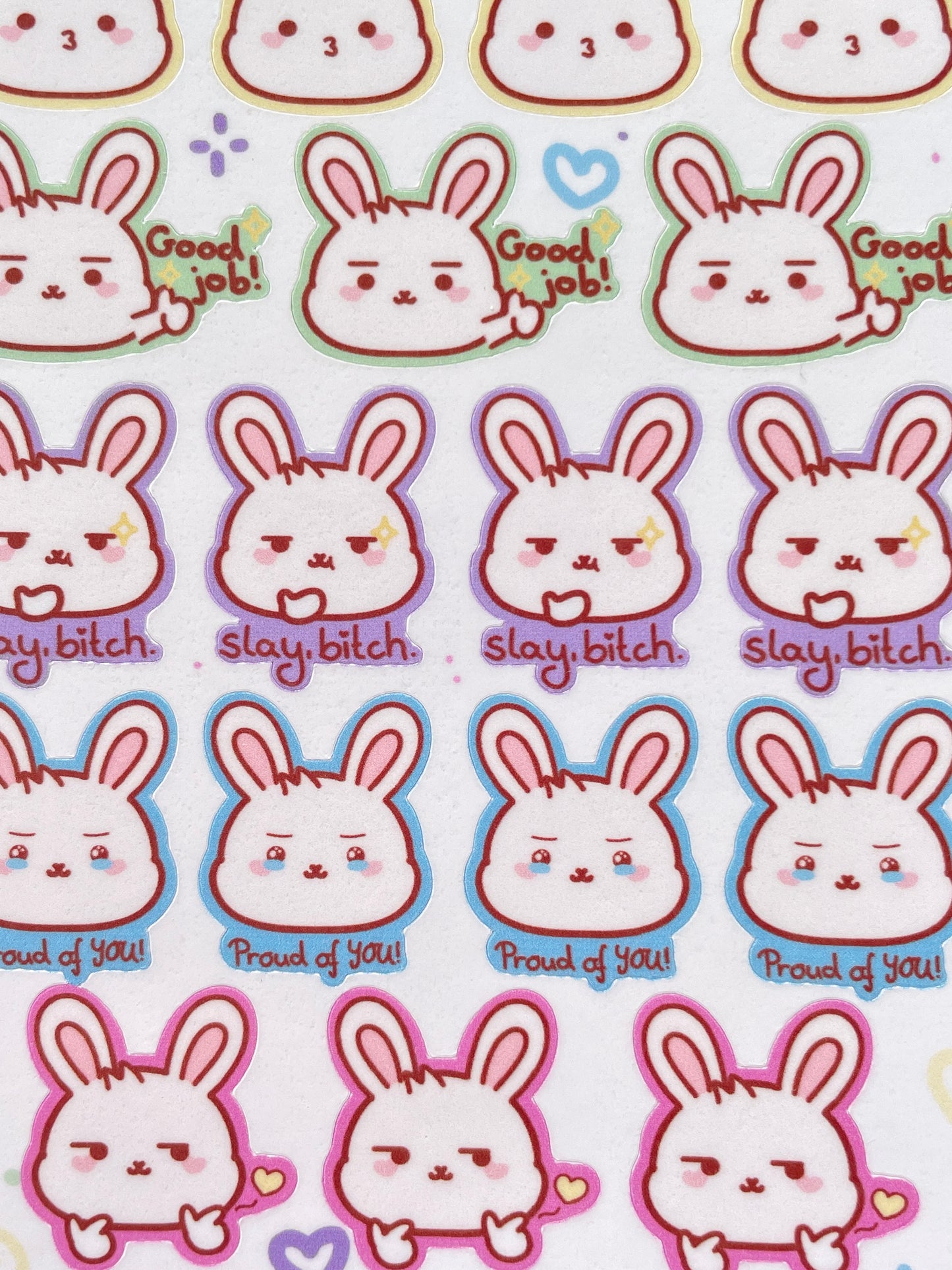 Supportive Bunny Stickersheet