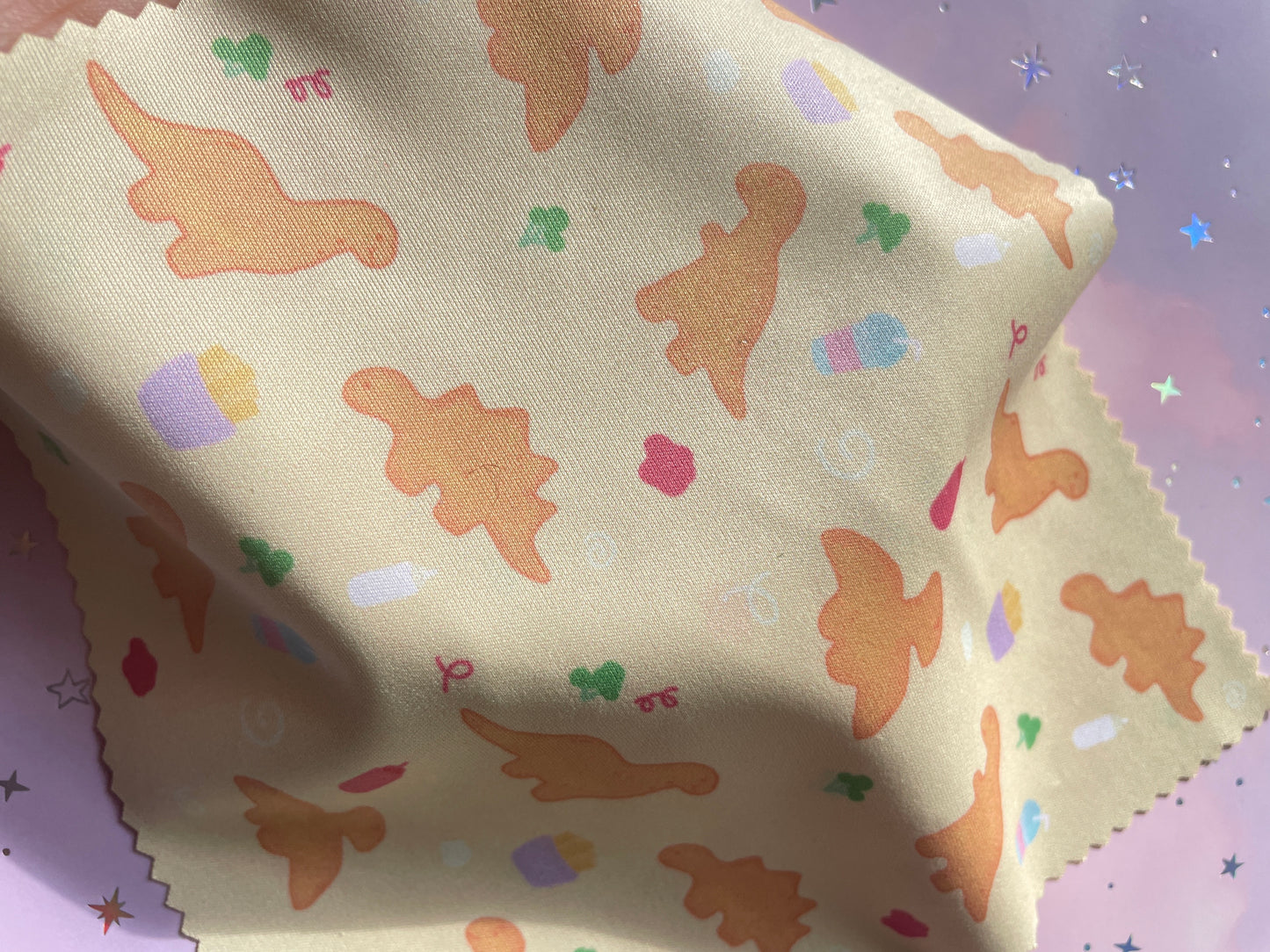 Dino Nugget with Sauces Microfiber Cloth | Double sided