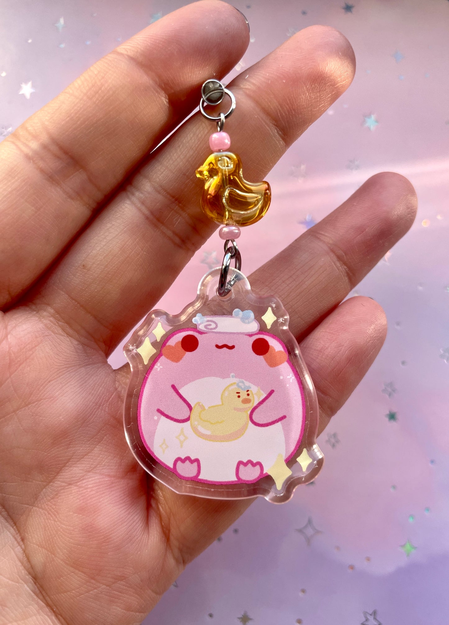 Bathing Frog Phonecharm