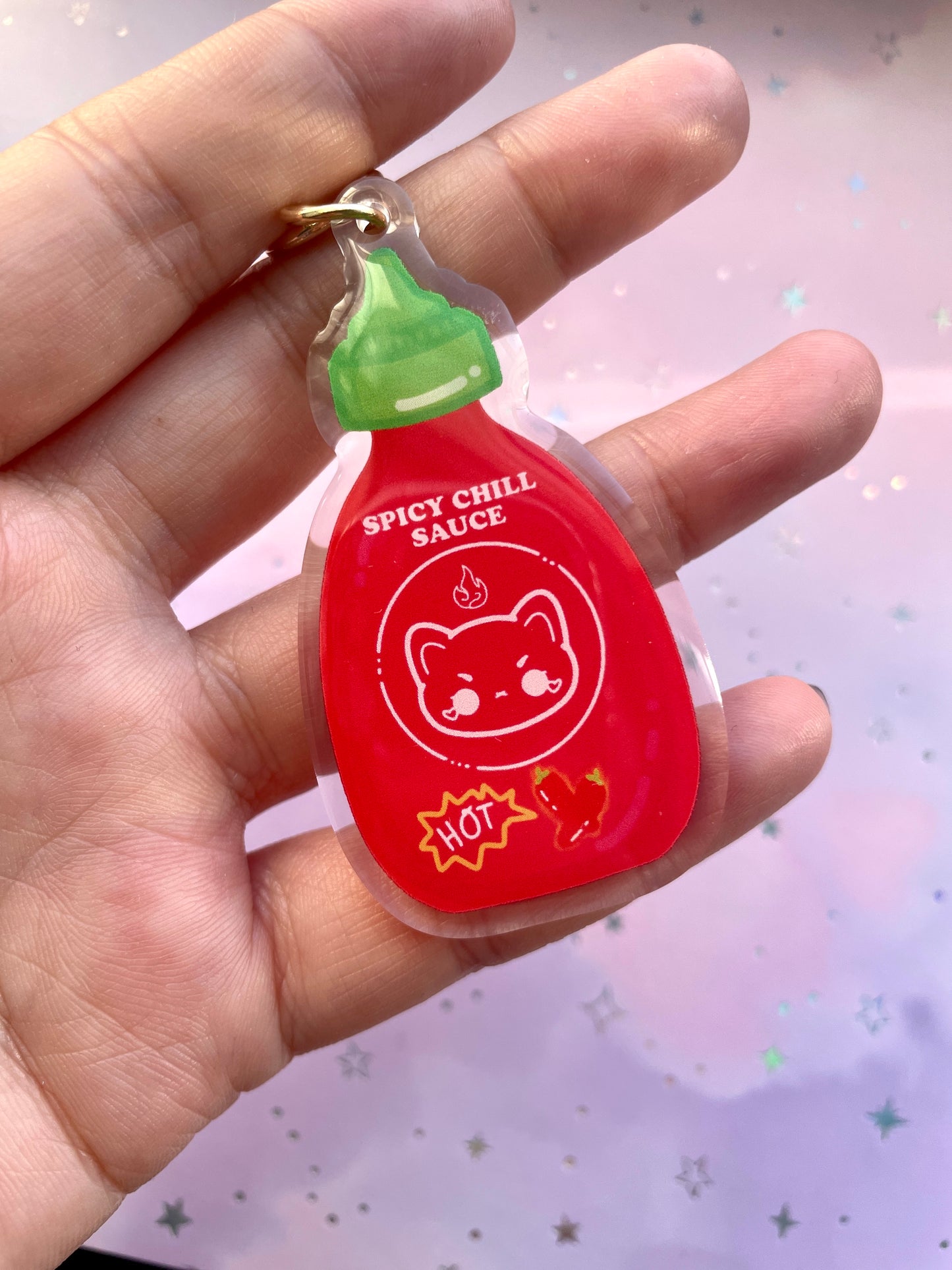 Sriracha Spicy Sauce Keychain
