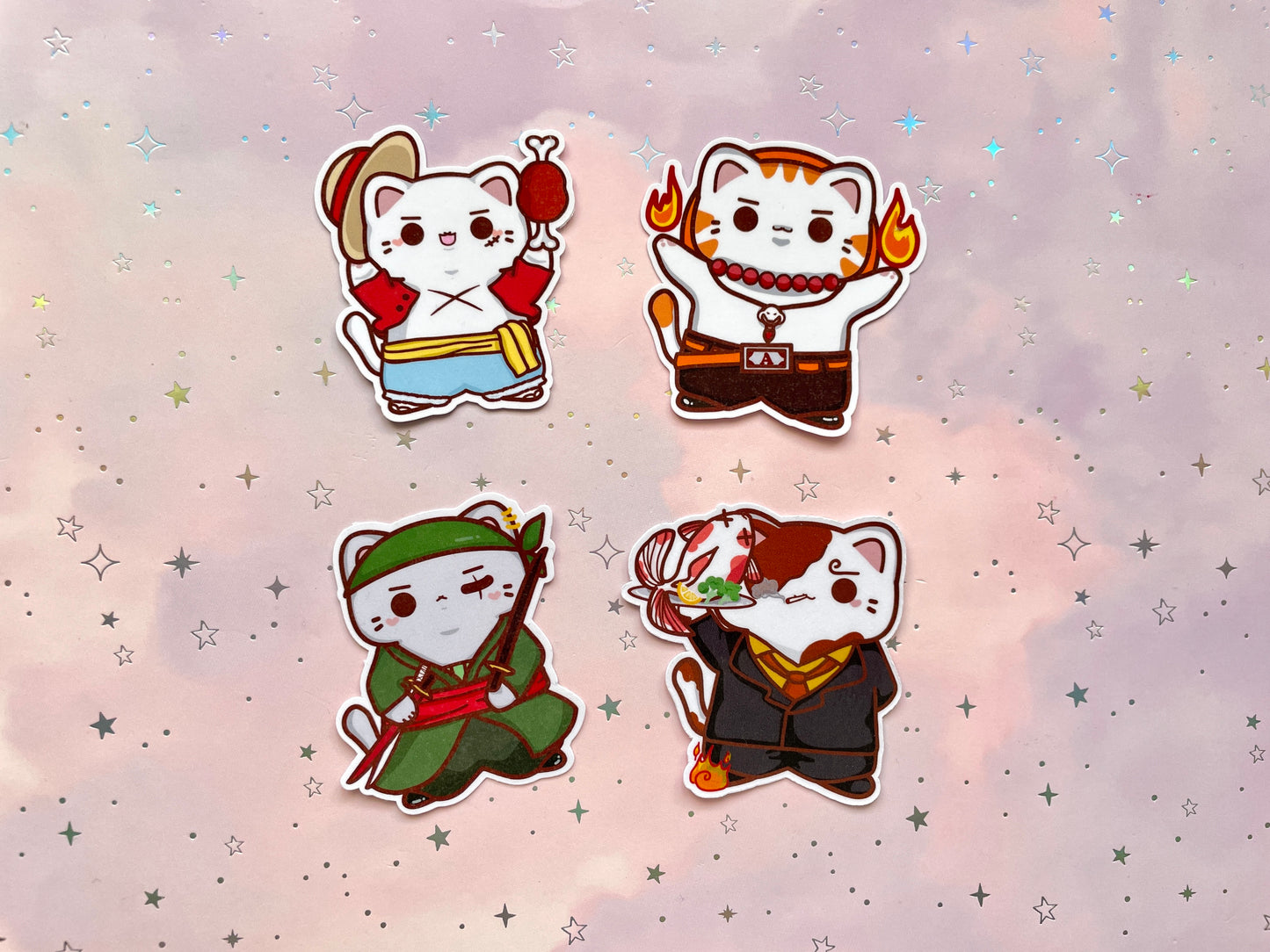 One Piece Cat Stickers