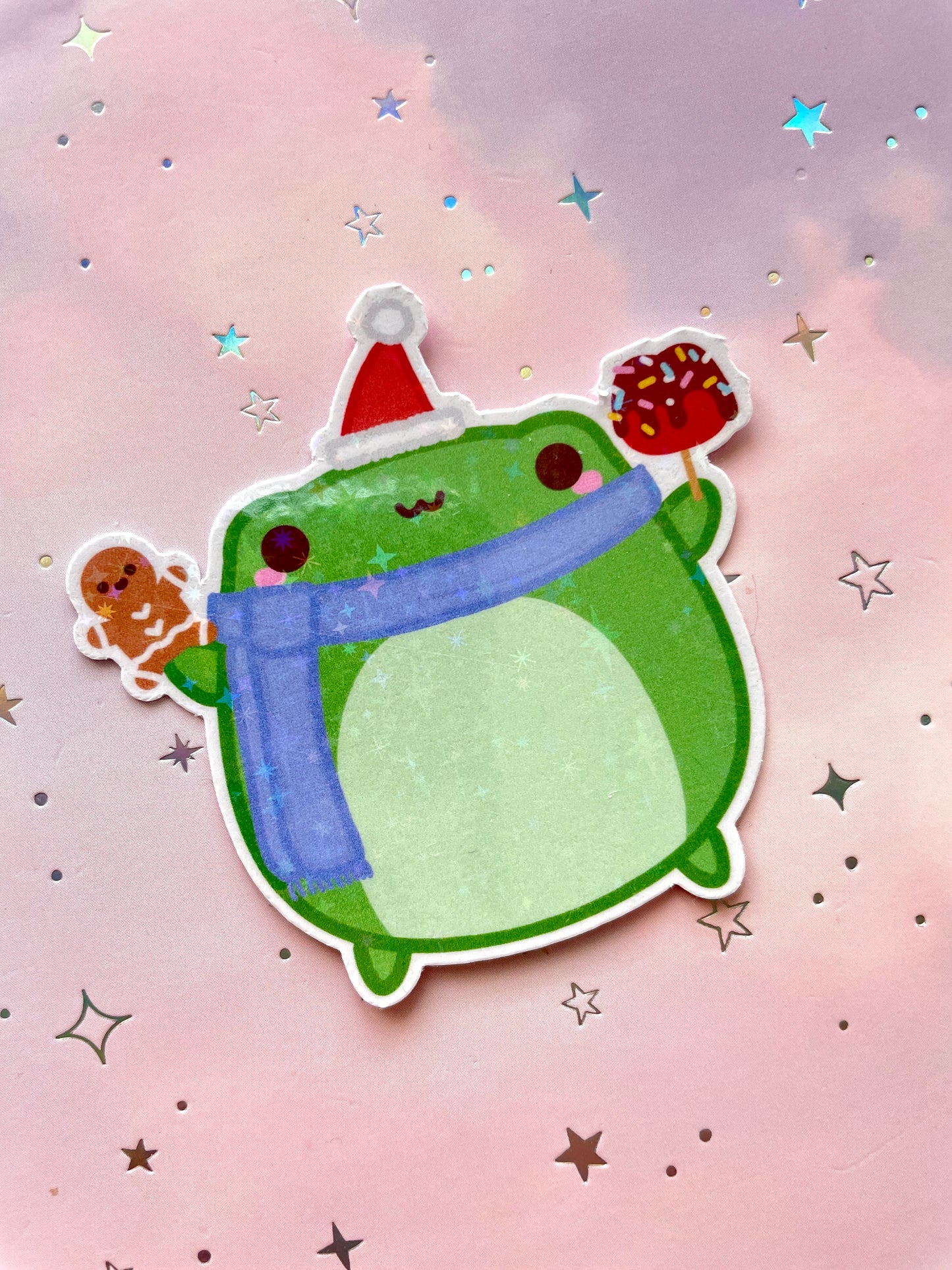 Happy Christmas Frog Sticker