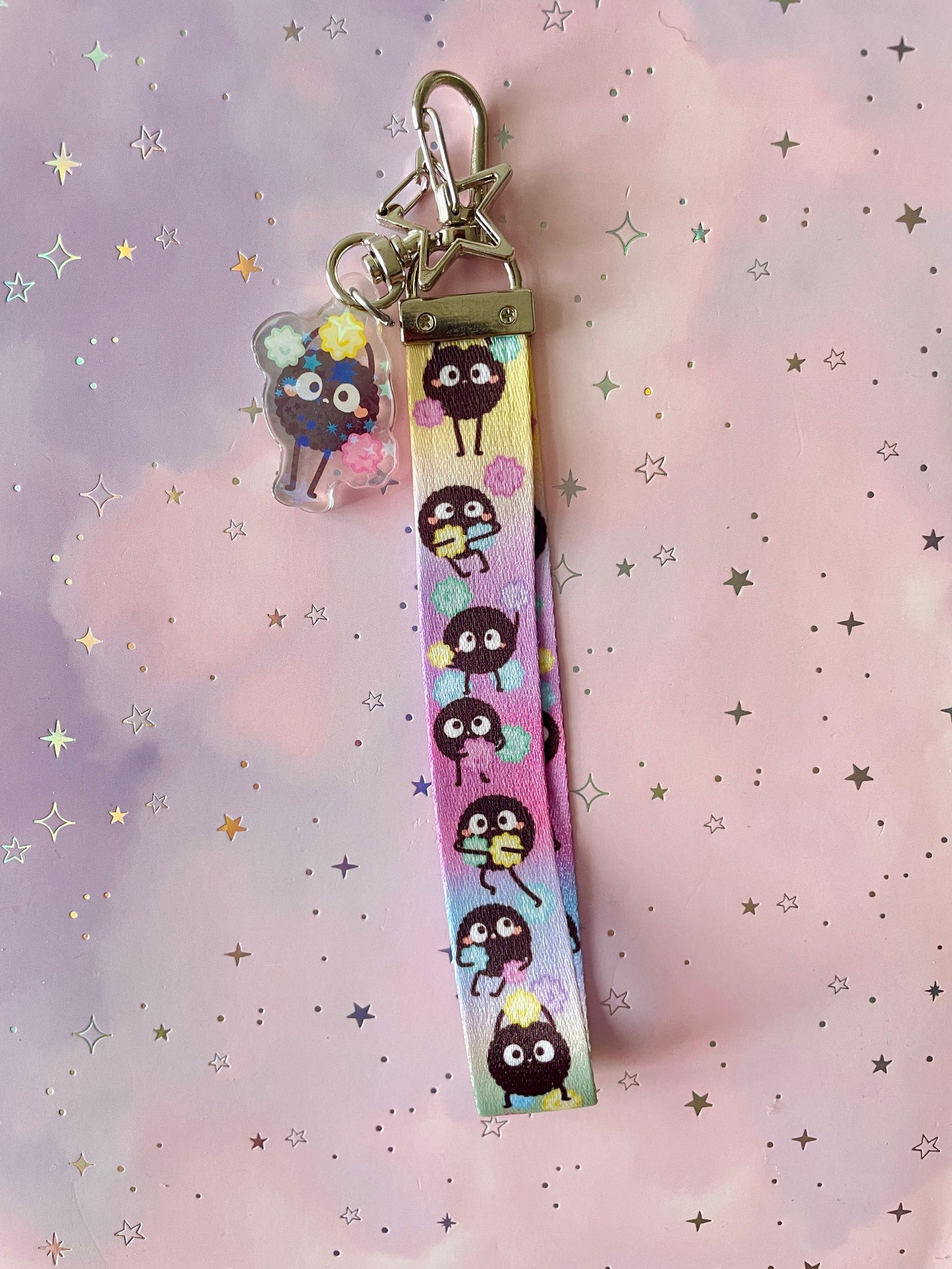 Soot Sprite Lanyard with Keychain | Susuwatari Charm