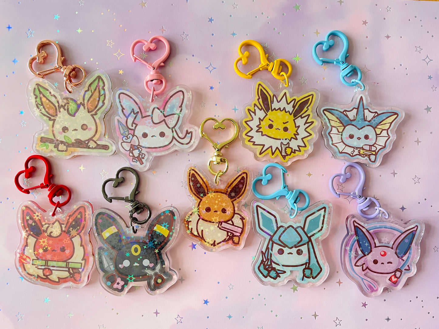 Elemental Fox Keychain Holo