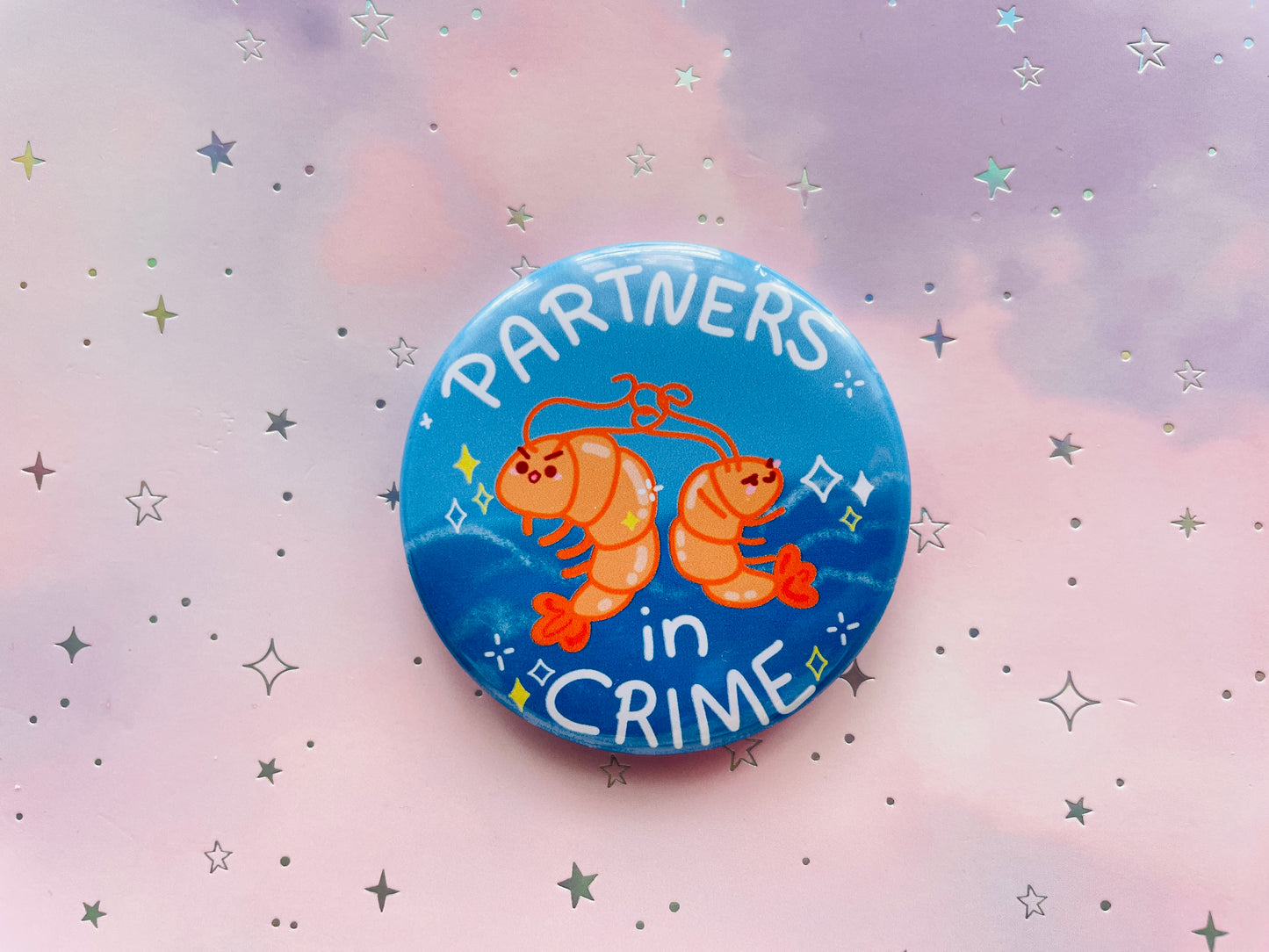 Shrimp Button | Partners in Crime Badge
