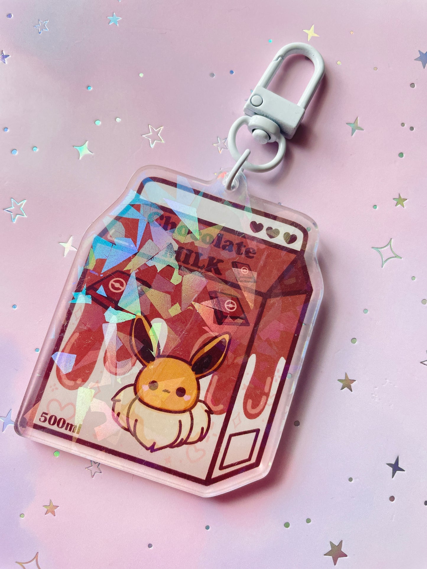 Elemental Fox Chocolate Milk Keychain | PKMN Milk Keychain Series