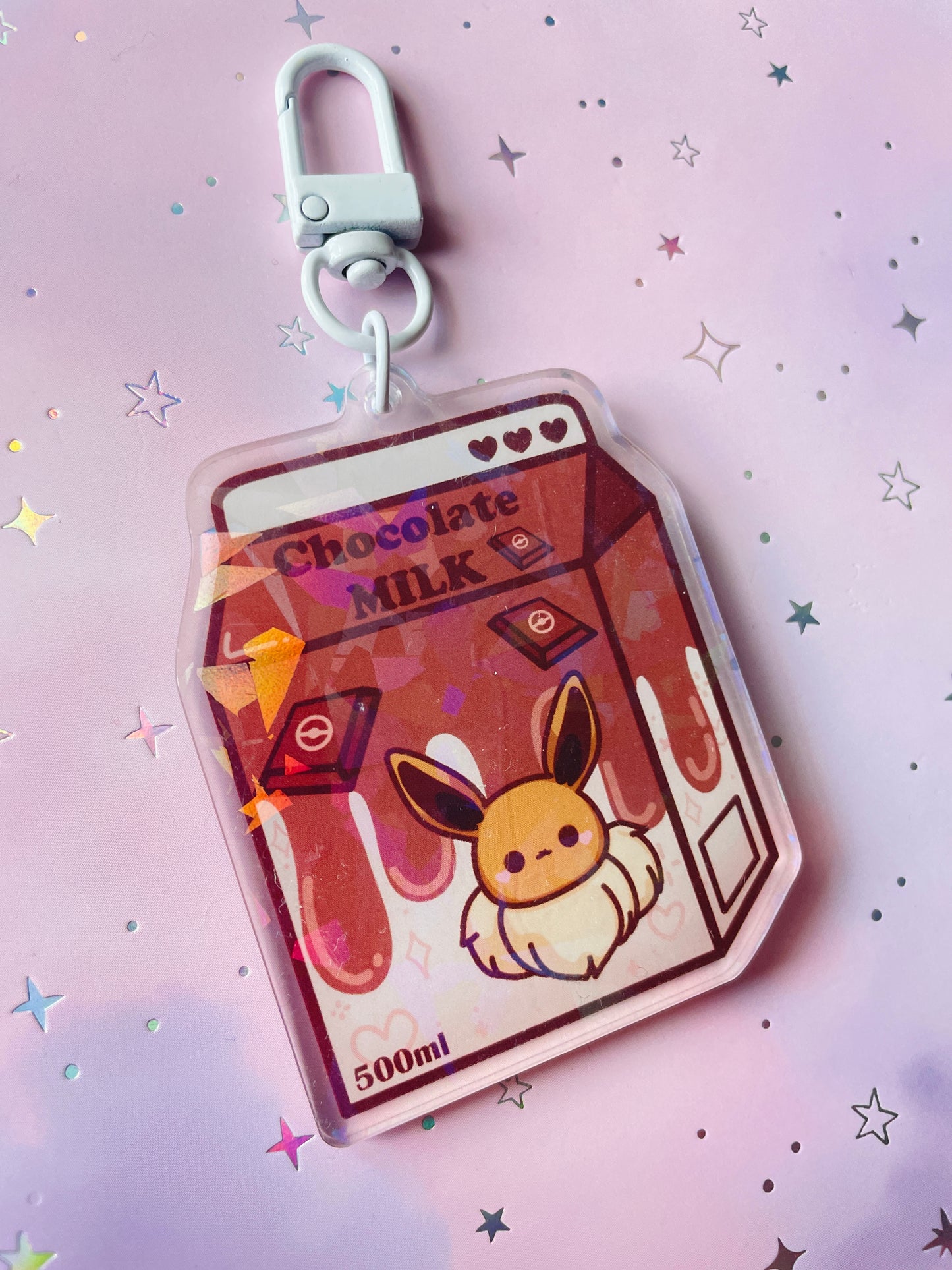 Elemental Fox Chocolate Milk Keychain | PKMN Milk Keychain Series