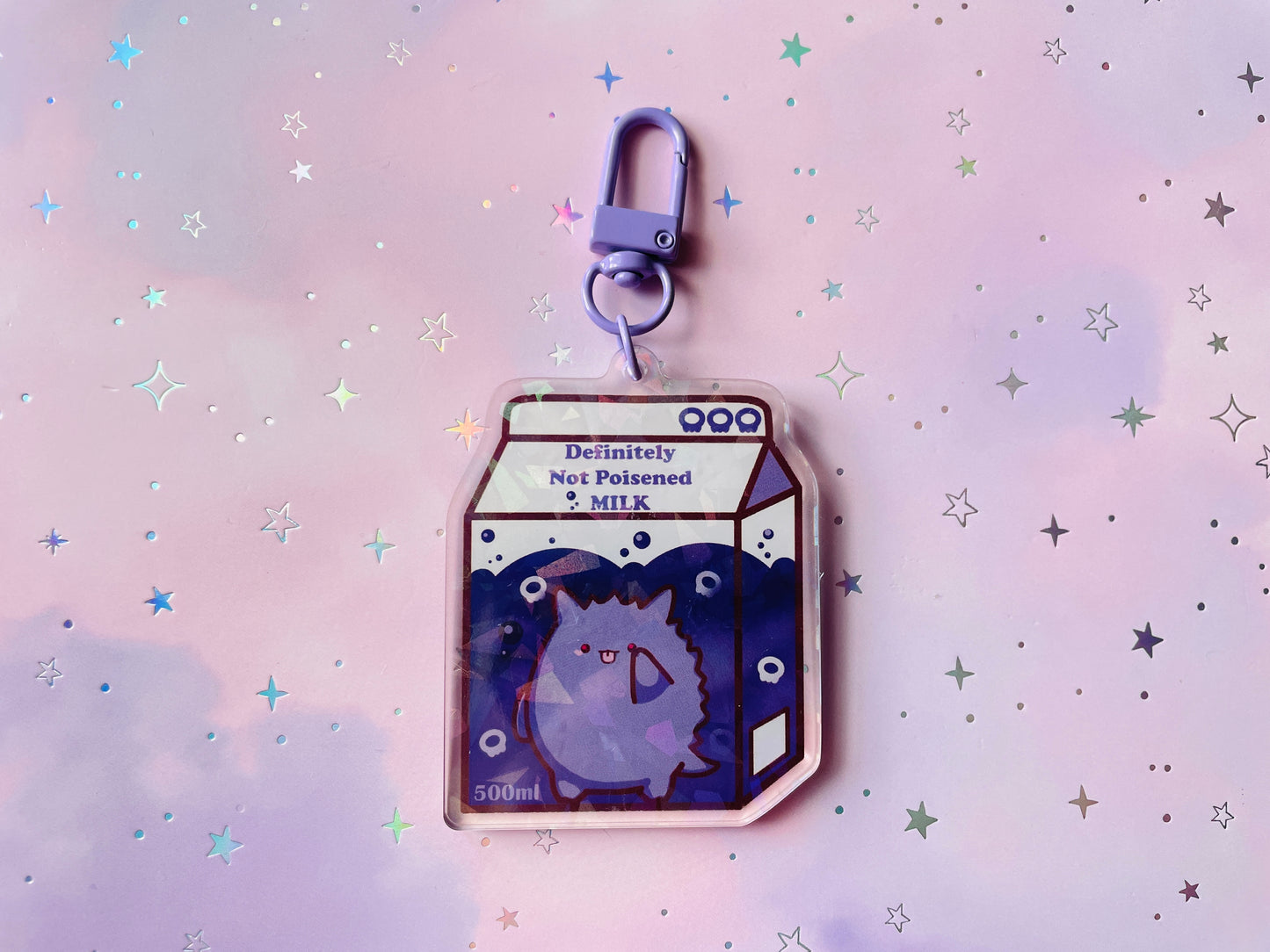 Purple Ghost Poison Milk Keychain | PKMN Milk Keychain Series