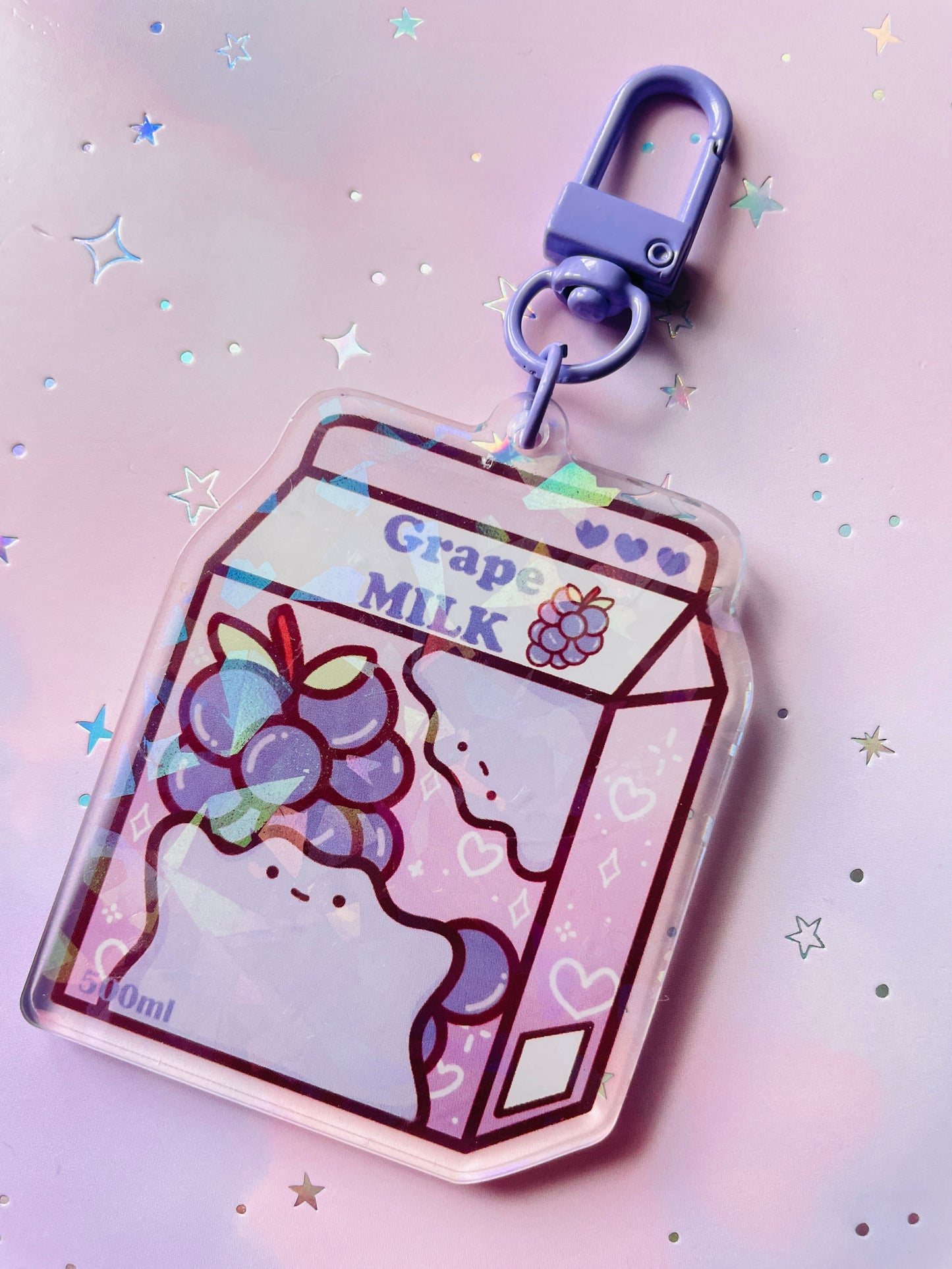Purple Mimic Monster Grape Milk Keychain | PKMN Milk Keychain Series