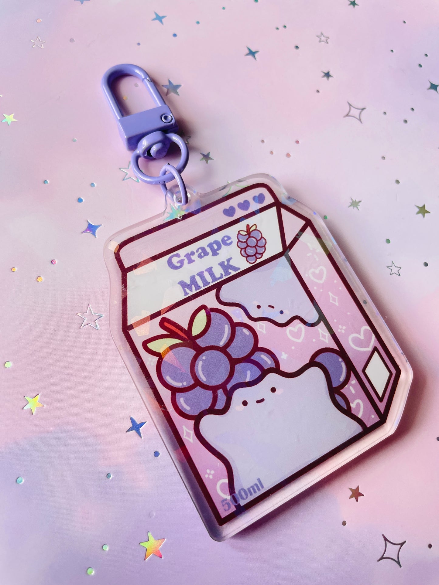 Purple Mimic Monster Grape Milk Keychain | PKMN Milk Keychain Series