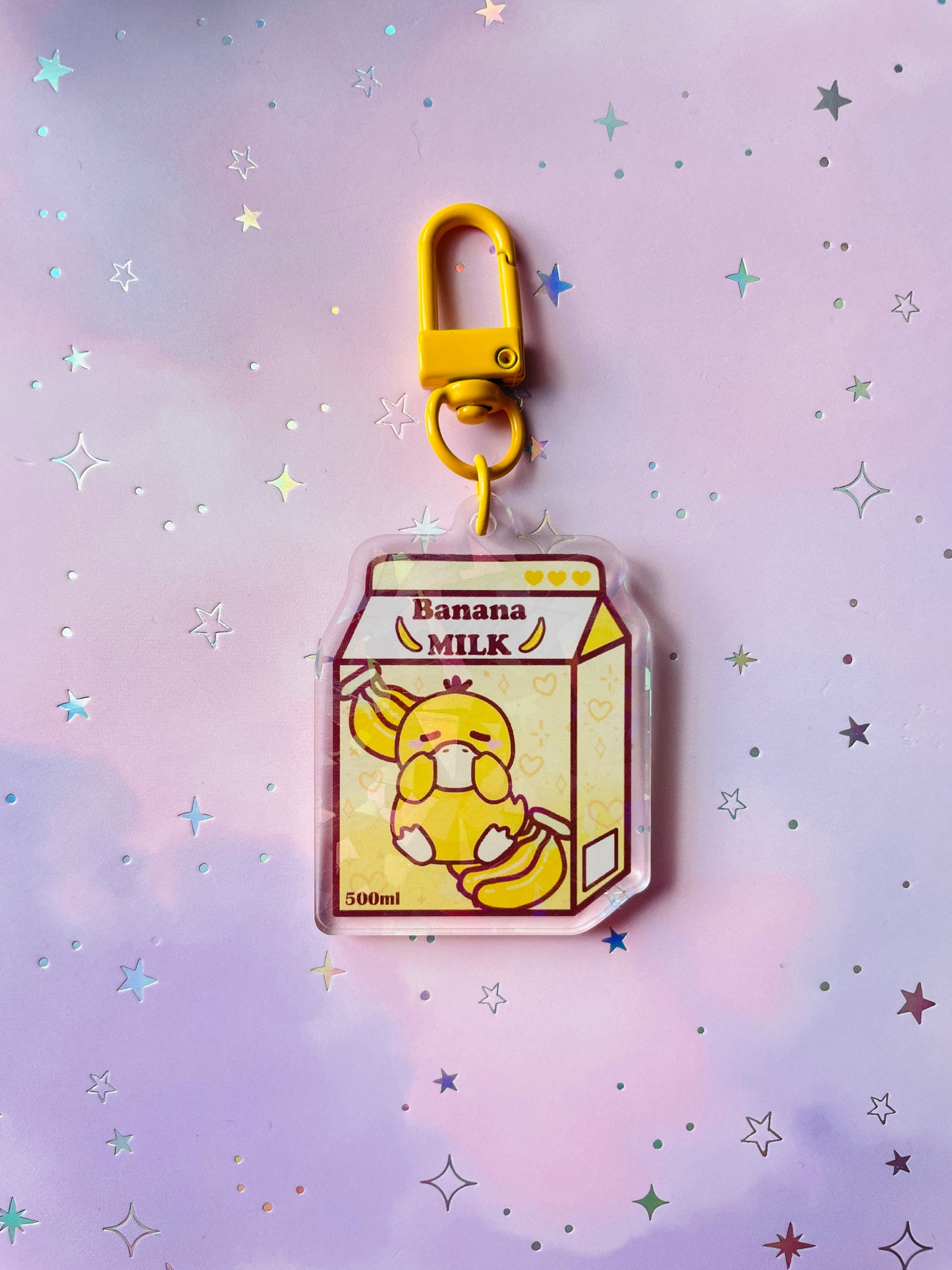 Confused Duck Banana Milk Keychain | PKMN Milk Keychain Series