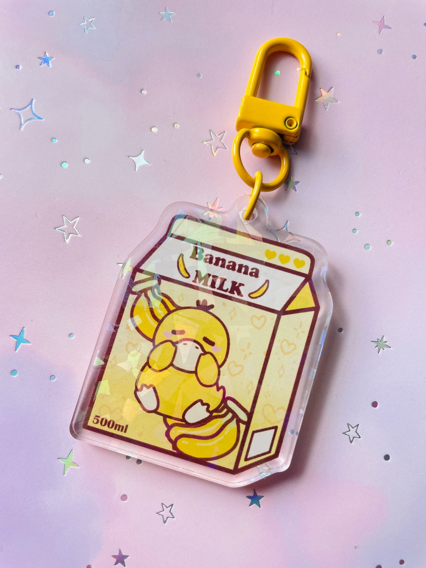 Confused Duck Banana Milk Keychain | PKMN Milk Keychain Series