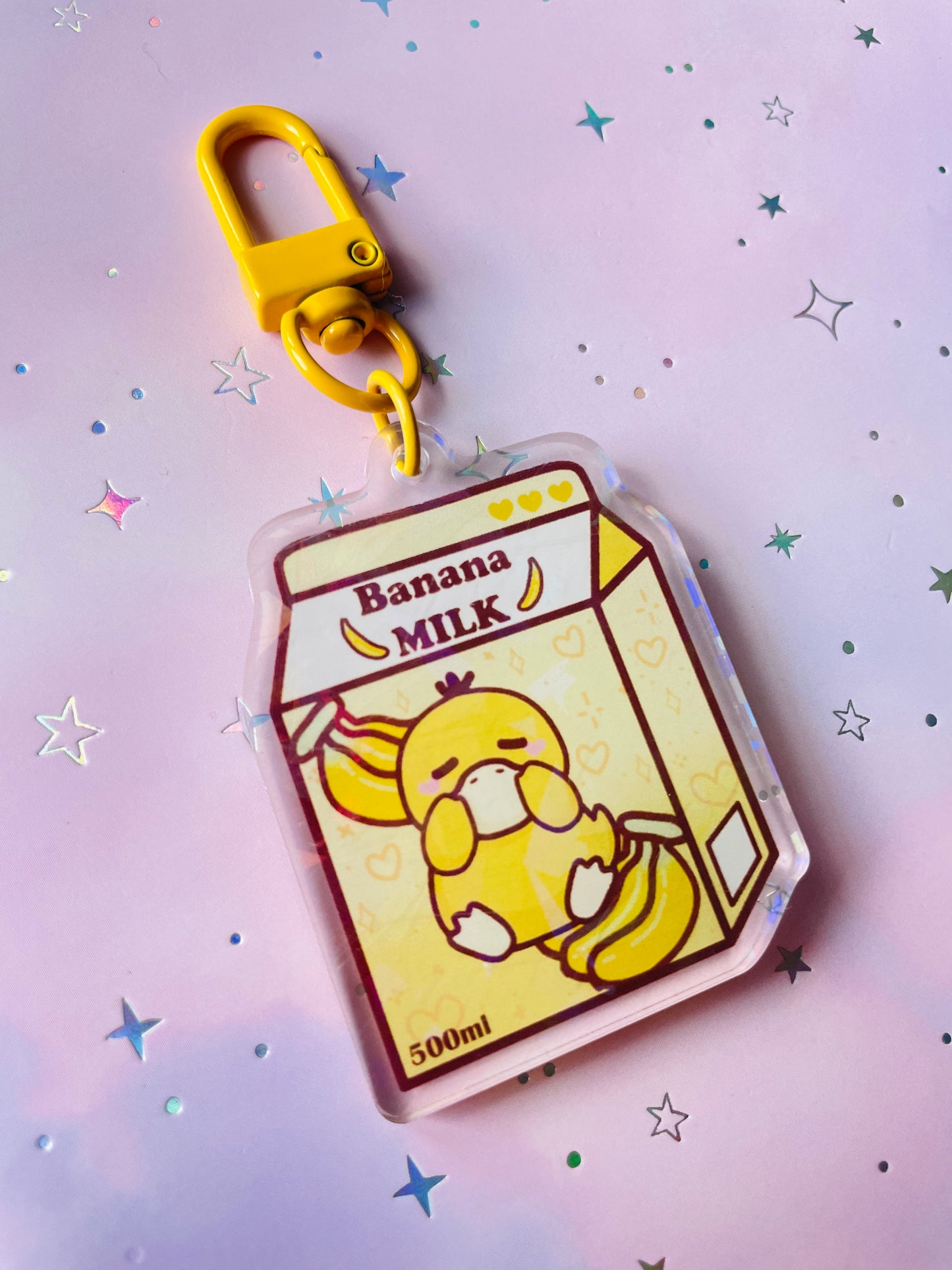 Confused Duck Banana Milk Keychain | PKMN Milk Keychain Series