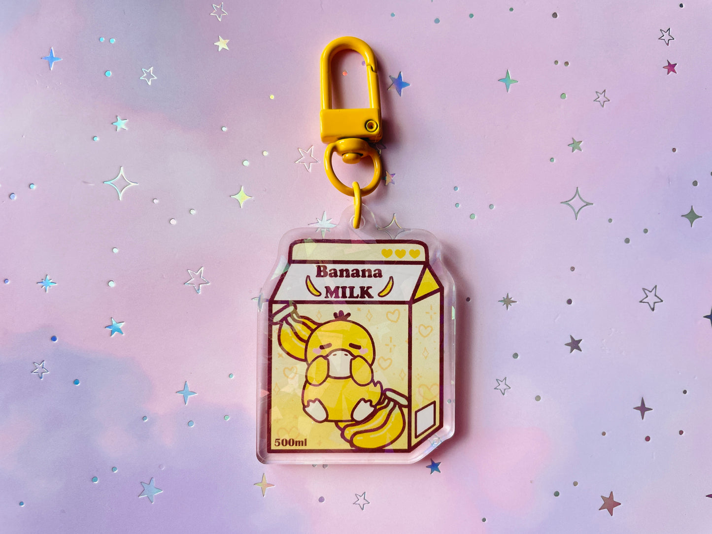 Confused Duck Banana Milk Keychain | PKMN Milk Keychain Series