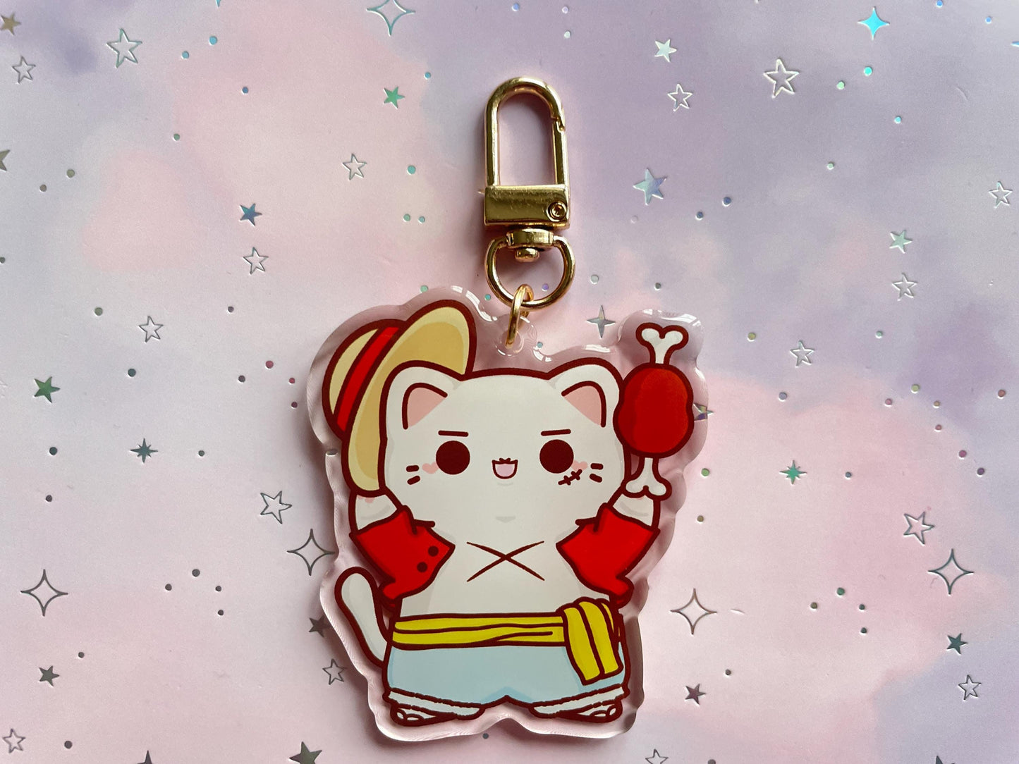 Pirate King Cat Keychain