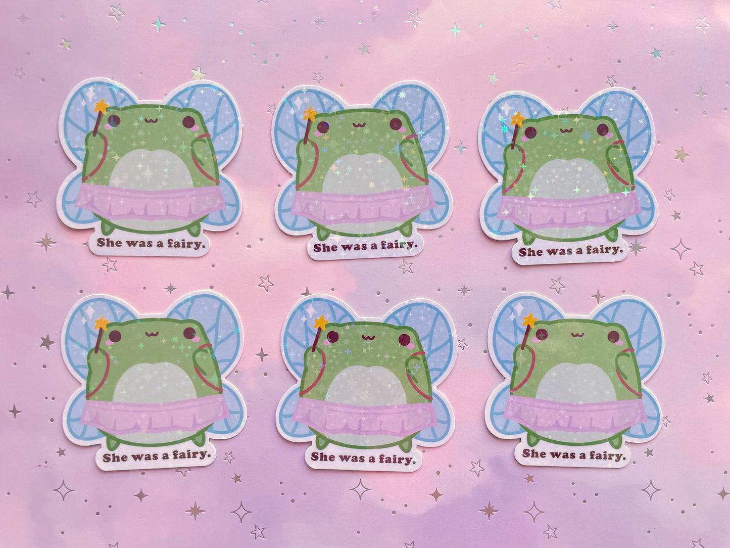 Kawaii Fairy Frog Sticker | She Was a Fairy Vinyl Sticker