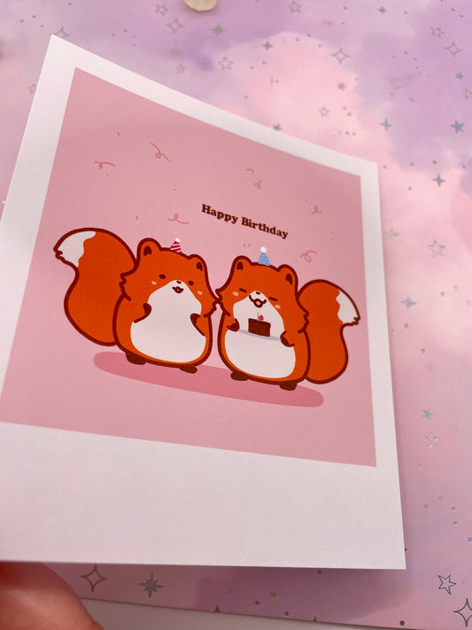 Fox Birthday Card | Polaroid Size