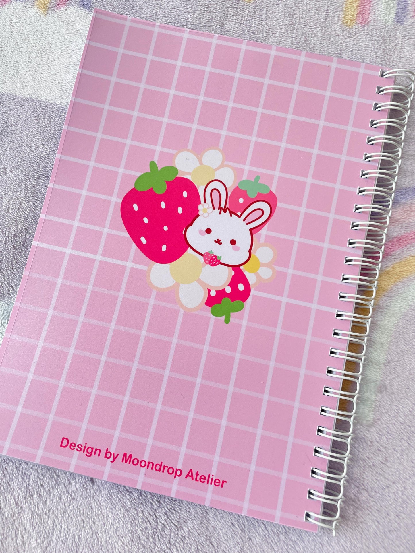 Strawberry Bunny Flower Sticker Album | Reusable Stickerbook | A5
