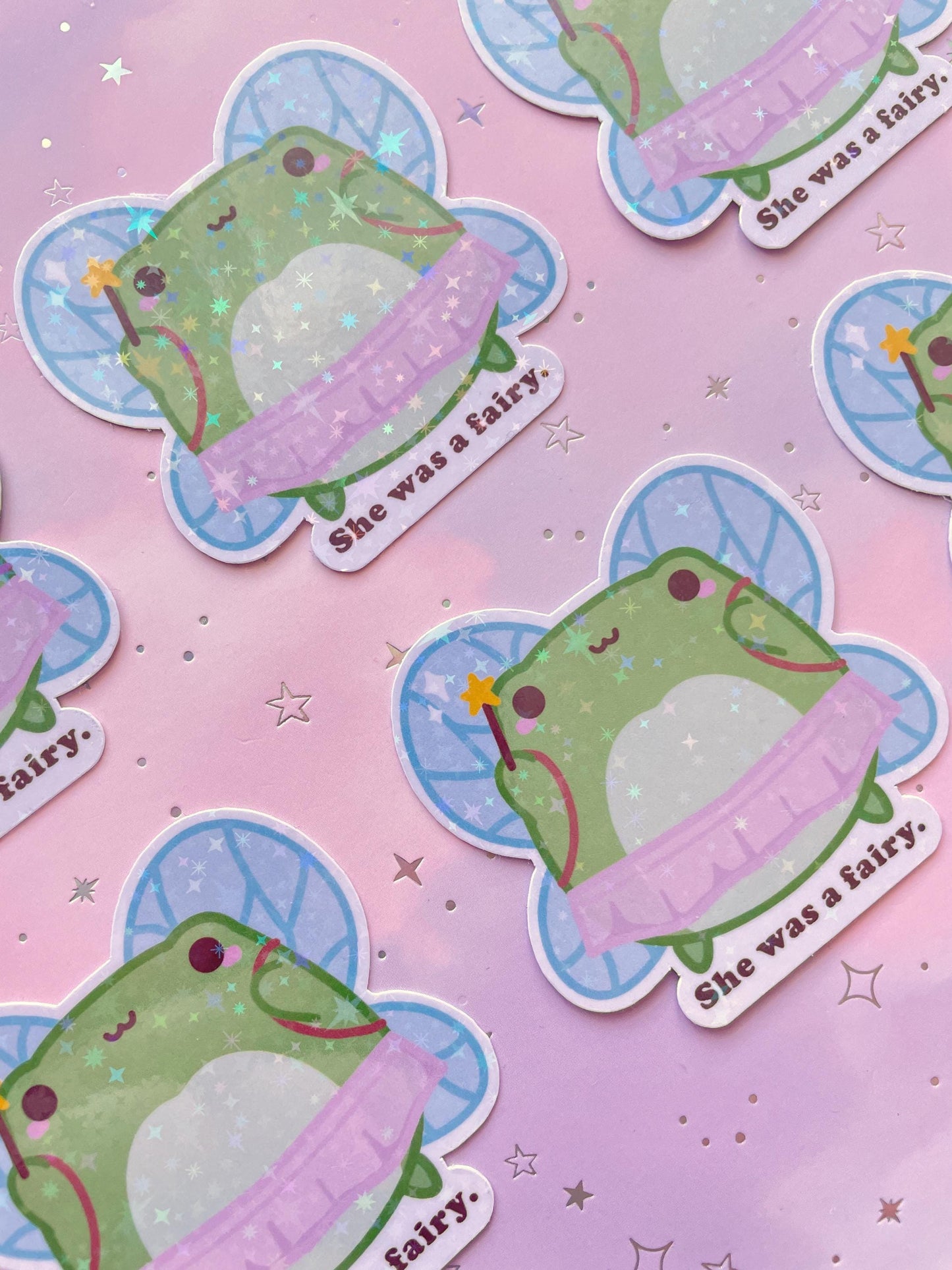 Kawaii Fairy Frog Sticker | She Was a Fairy Vinyl Sticker